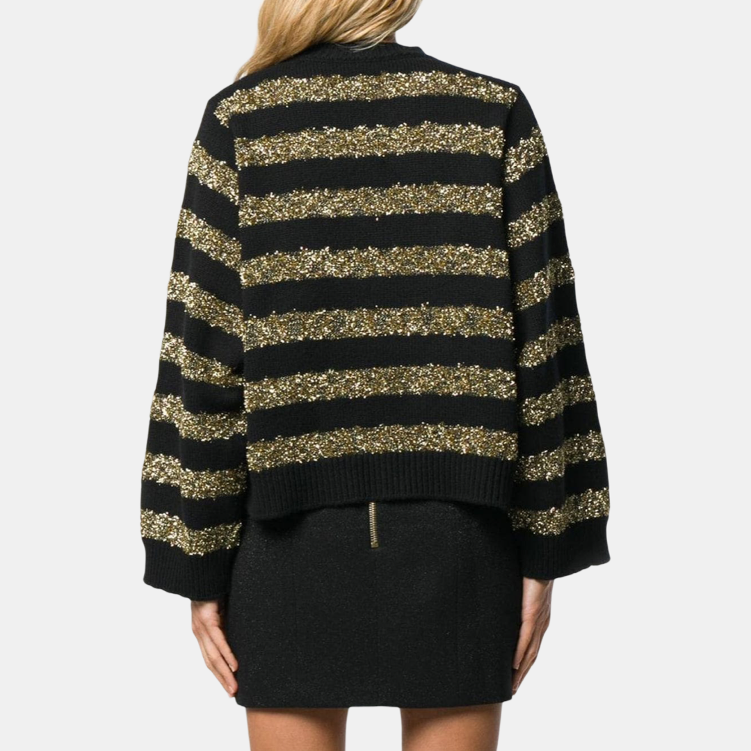 Дамски пуловер Dolce & Gabbana Black and Gold Crystal Women Sweater