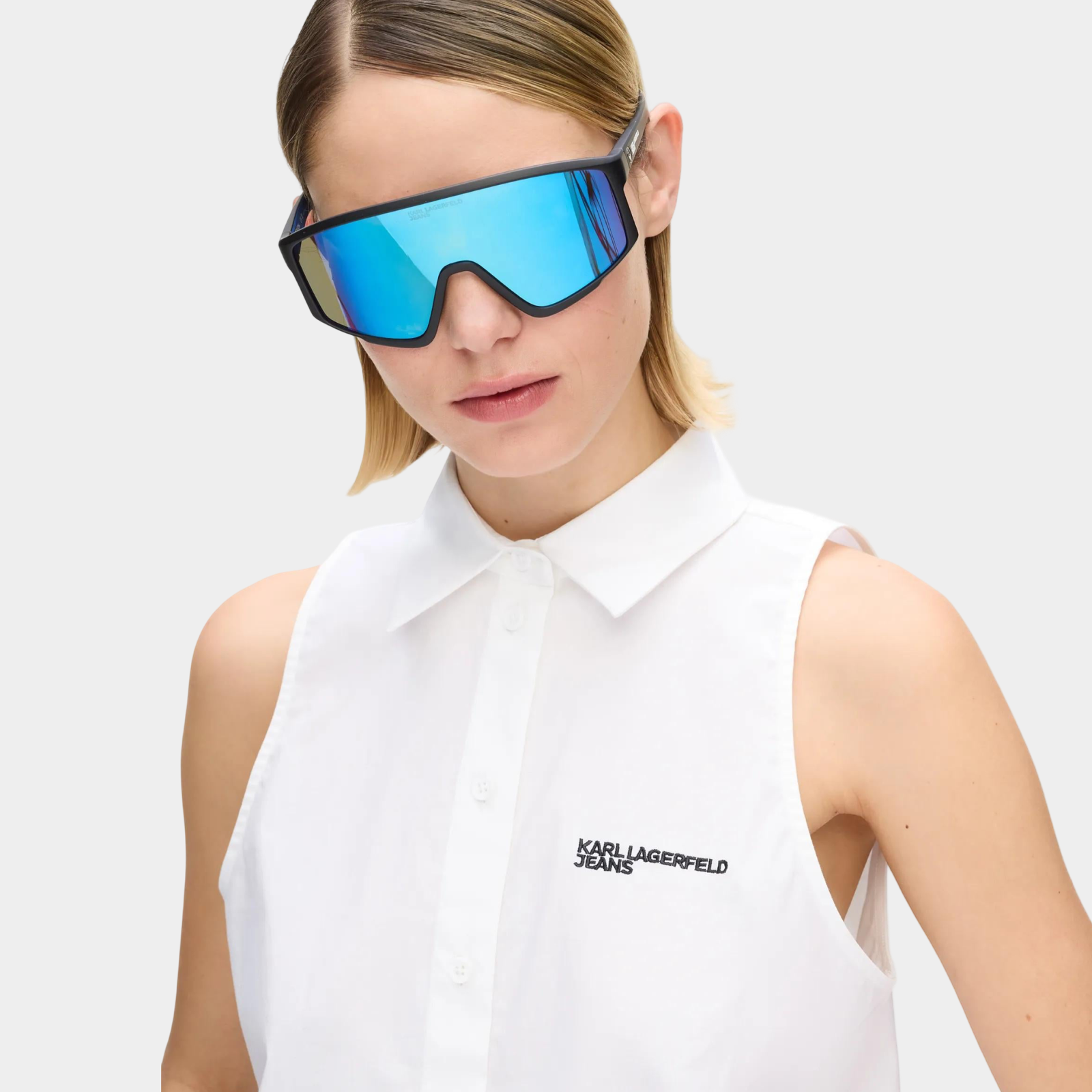 Дамска риза без ръкави Karl Lagerfeld Jeans Women Sleeveless Shirt B2W11020 100 Close-Up