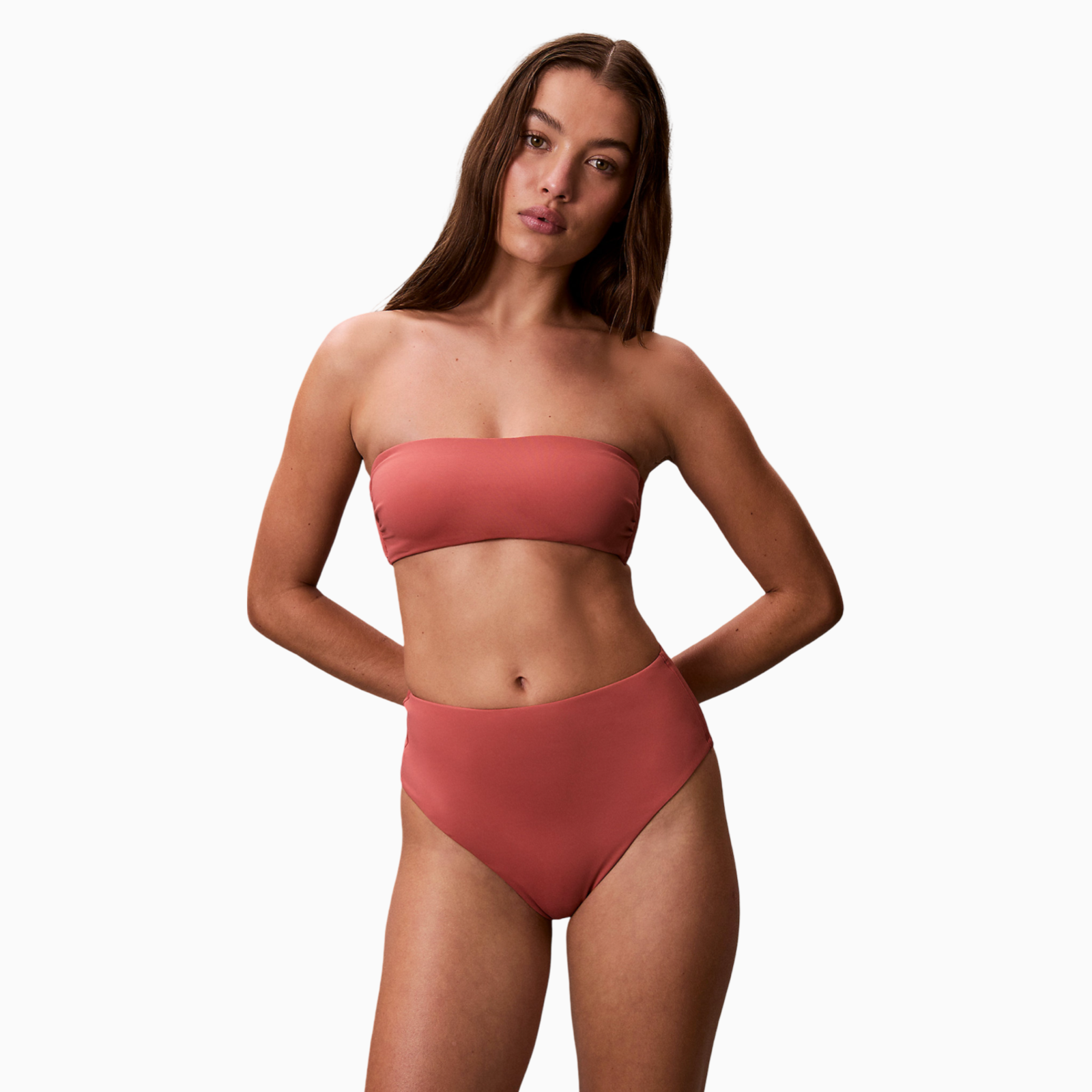 Дамски бански горно Calvin Klein Swimwear Bandeau Top LV00Q62845 VCC Front View
