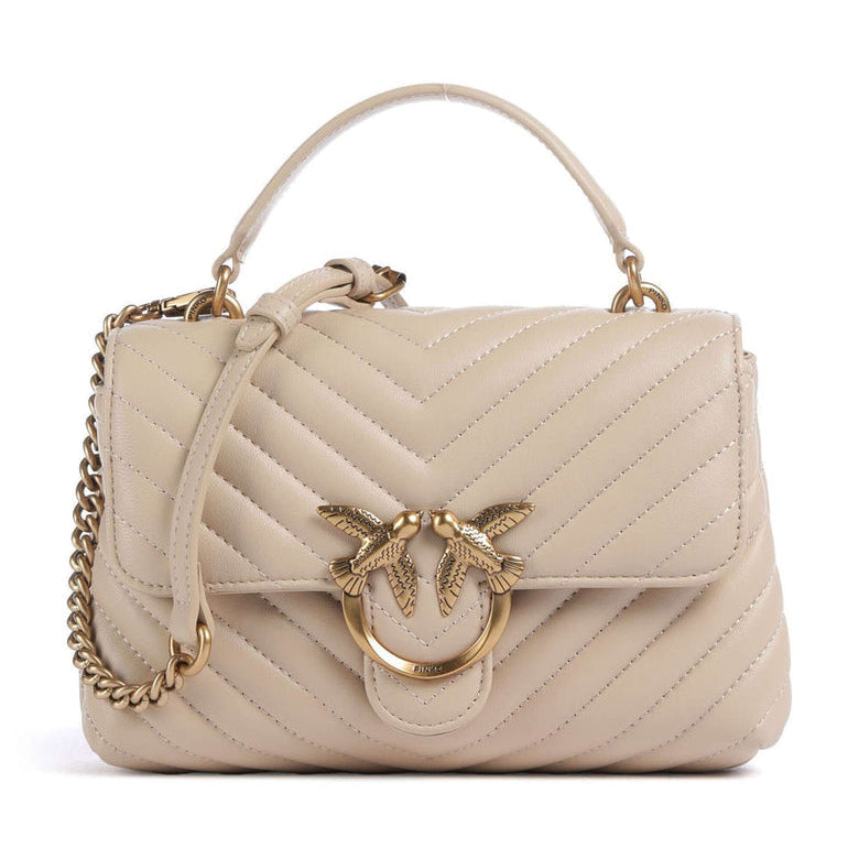 Дамска чанта с дръжка Women’s handbag PINKO Love Lady Mini 100044 A0GK C50Q Beige front view