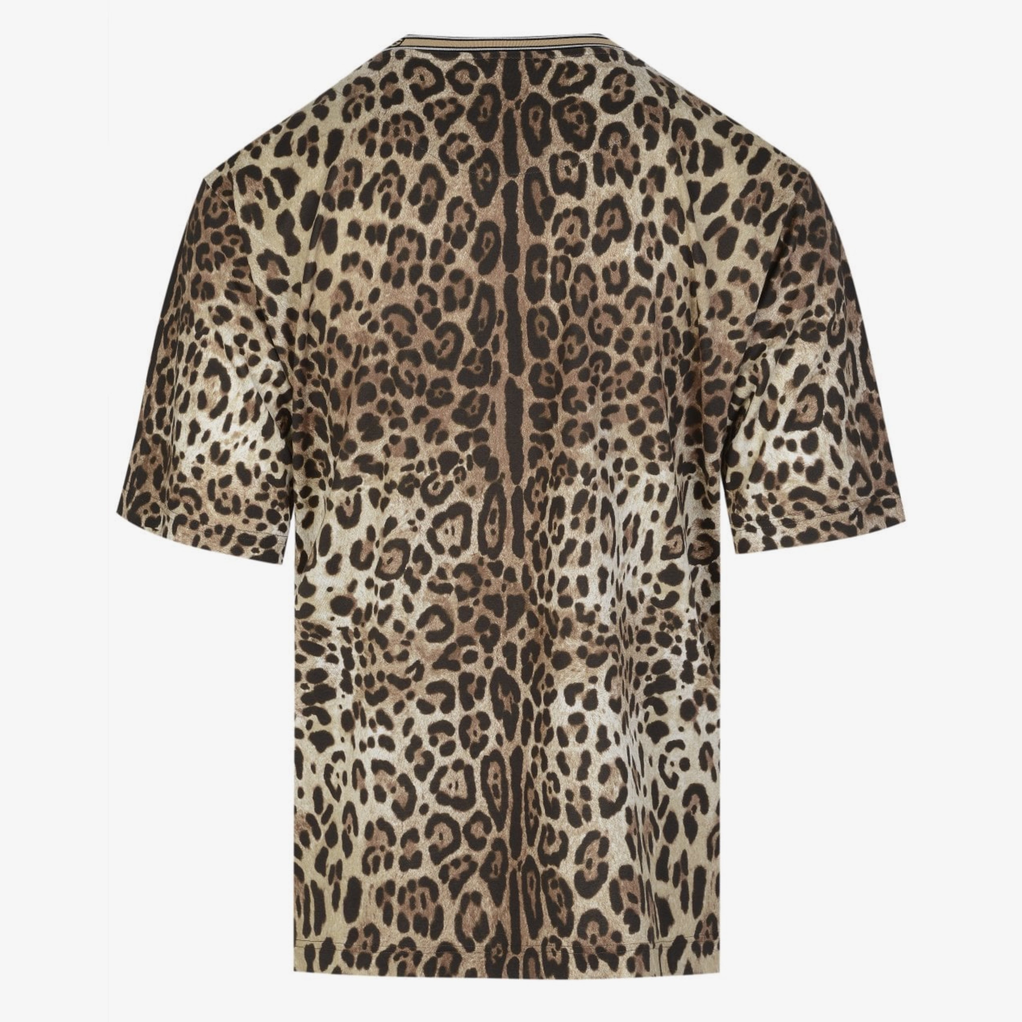 Dolce & Gabbana Brown Leopard Crew Neck Short Sleeve T-shirt