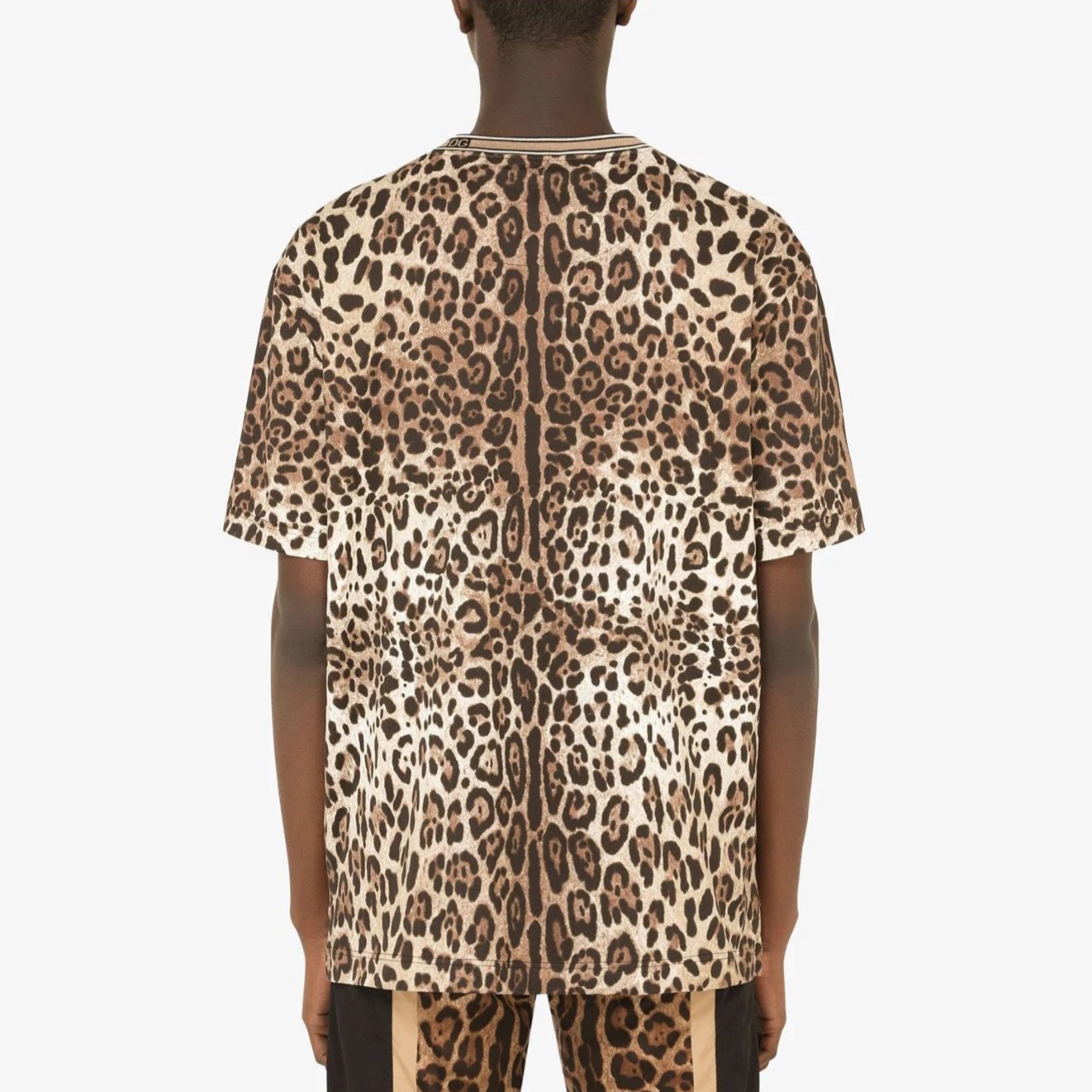 Dolce & Gabbana Brown Leopard Crew Neck Short Sleeve T-shirt