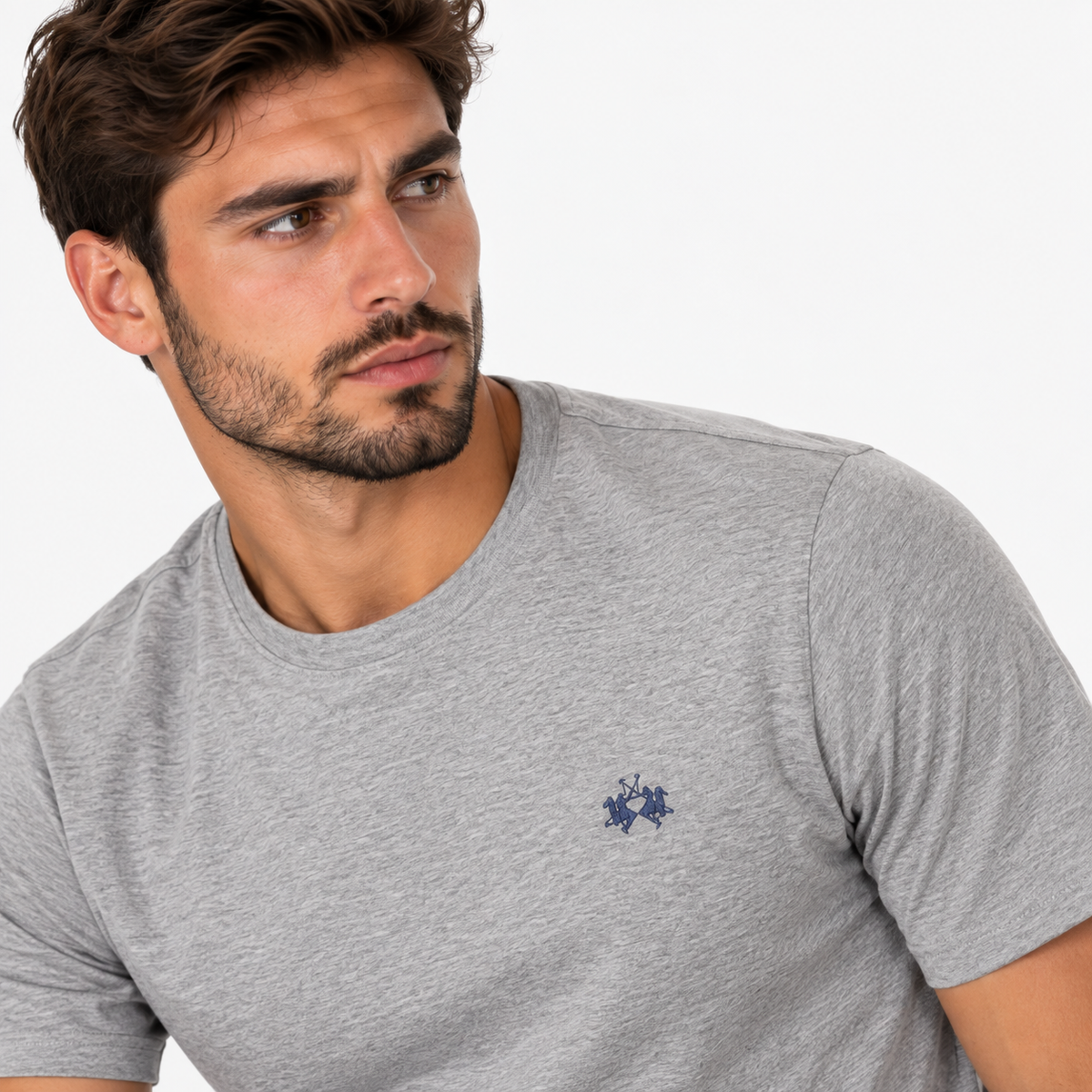 Мъжка сива тениска La Martina Men T-shirt CCMR04JS206 0100 Close-Up