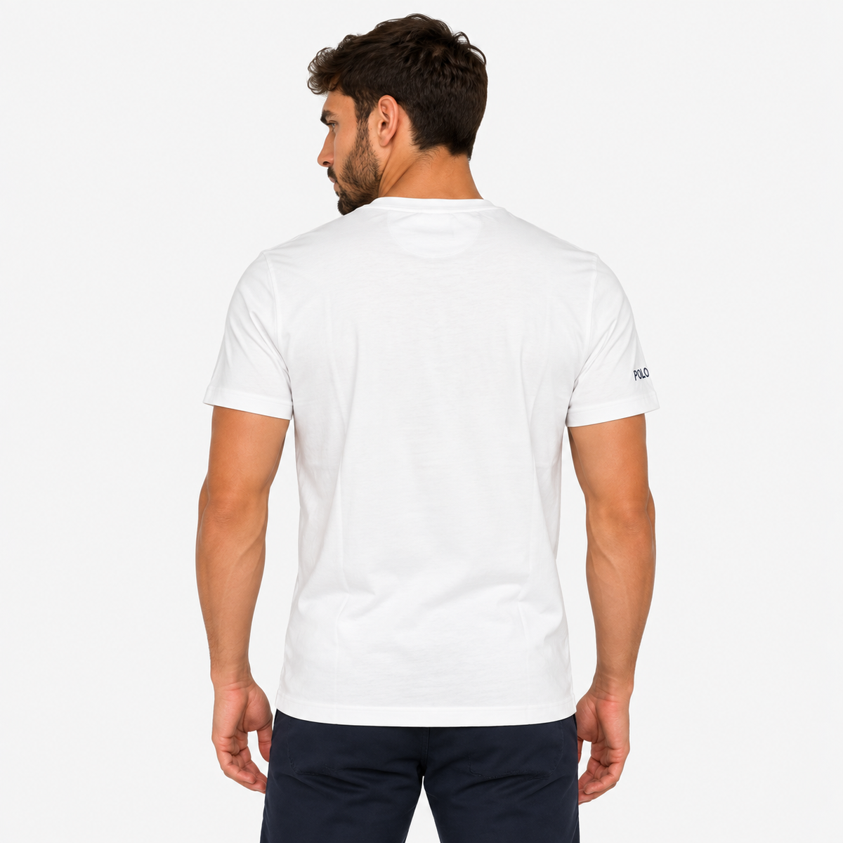 Мъжка бяла тениска La martina Men T-shirt XMR010JS206 0000 Back View