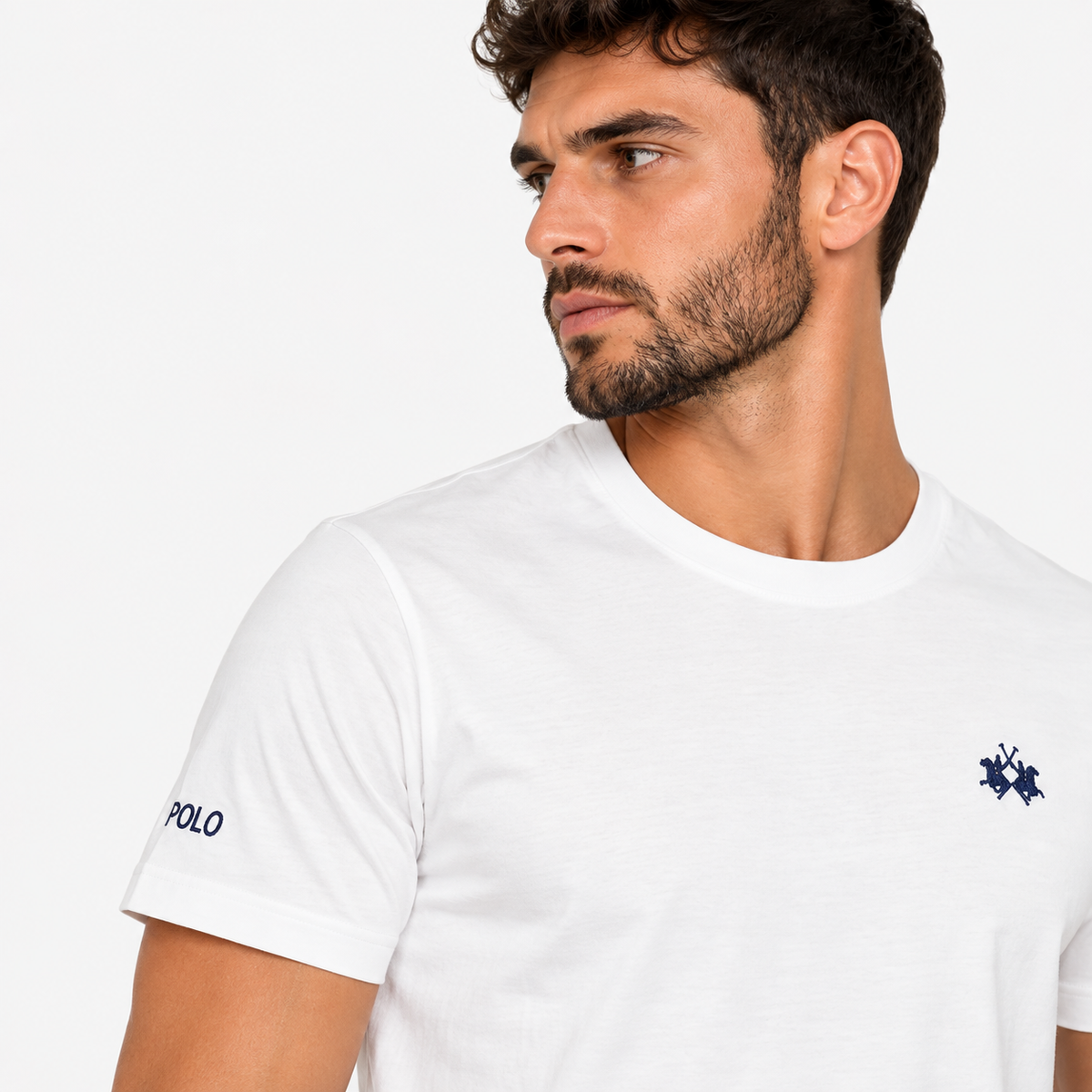 Мъжка бяла тениска La martina Men T-shirt XMR010JS206 0000 Close-Up