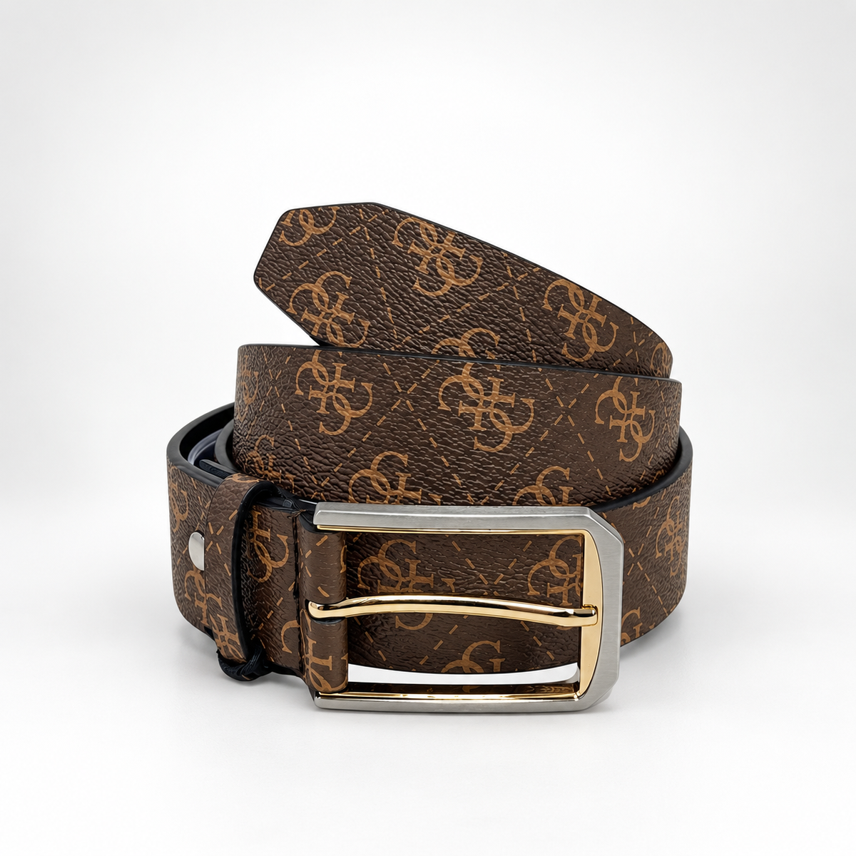 Подаръчен комплект Men's belt & cardholder gift box Guess GFBOXMP3305 Brown front view