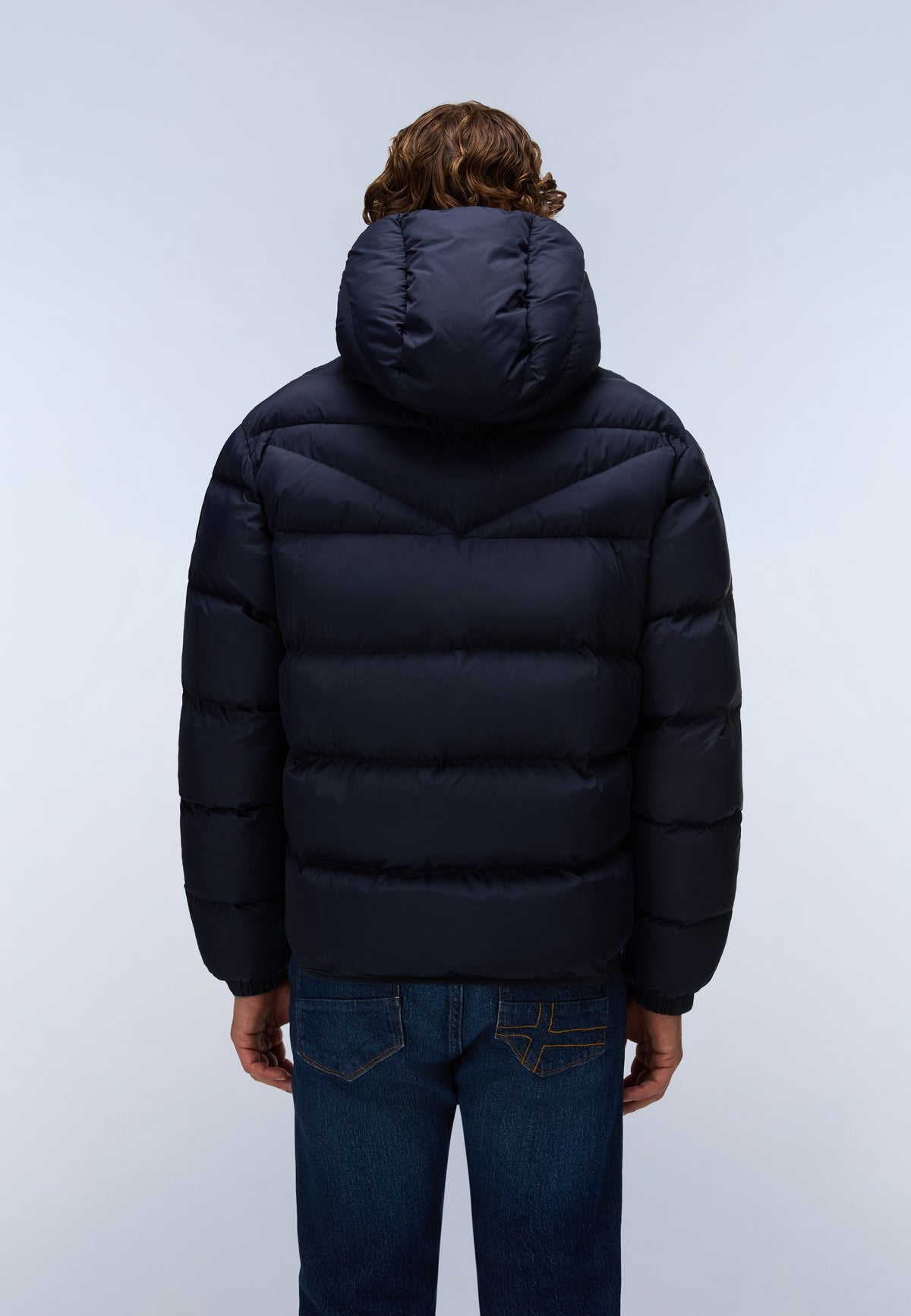 Men’s hooded puffer jacket Napapijri Molveno
NP0A88V2A 176 Dark Blue back view