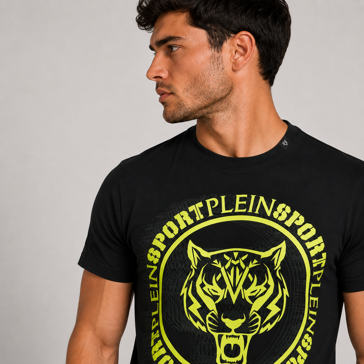 Мъжка черна тениска Plein Sport Men T-shirt TIPS1115 99 Close-Up