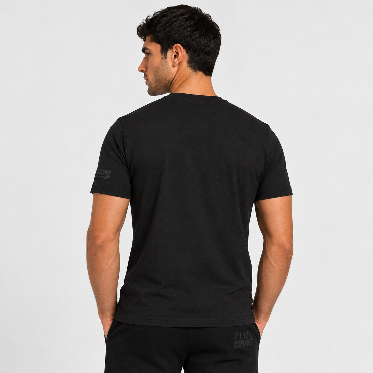 Мъжка черна тениска Plein Sport Men T-shirt TIPS40099_BLACK Back View