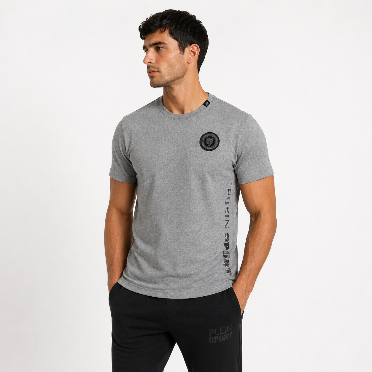 Мъжка сива тениска Plein Sport Men T-shirt TIPS401 94 Front View