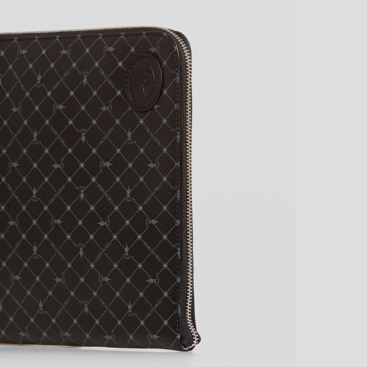 Trussardi Men’s Monogram Leather Clutch
72B00042 2Y000083 K299 Black detail view