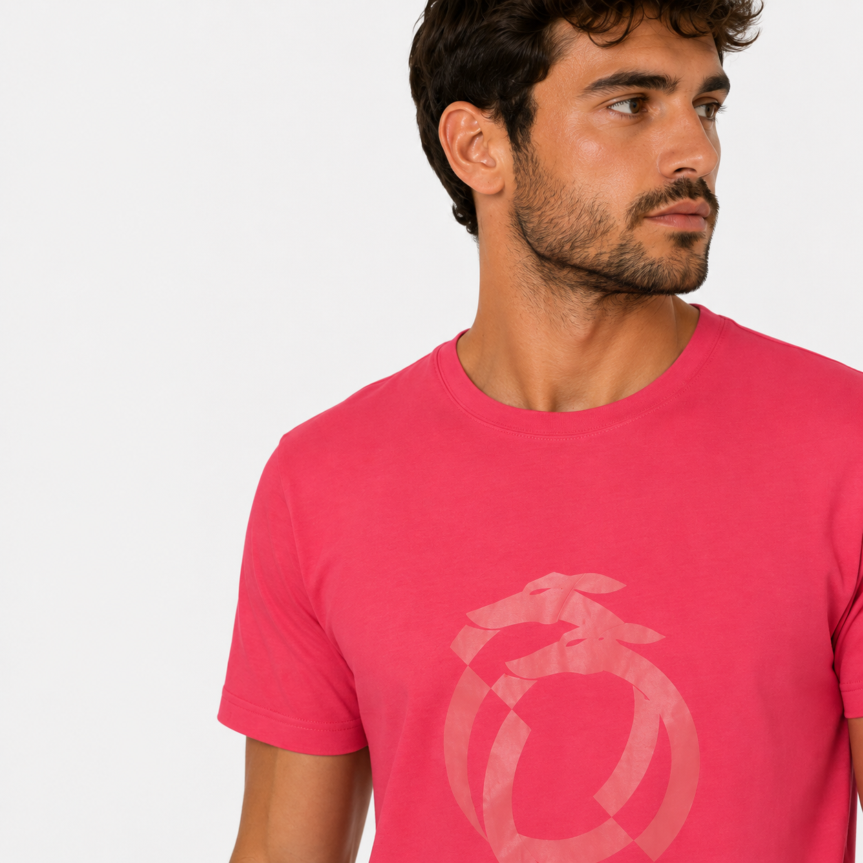 Мъжка червена тениска Trussardi TRU1MTS01 Cherry Men T-shirt Close-Up