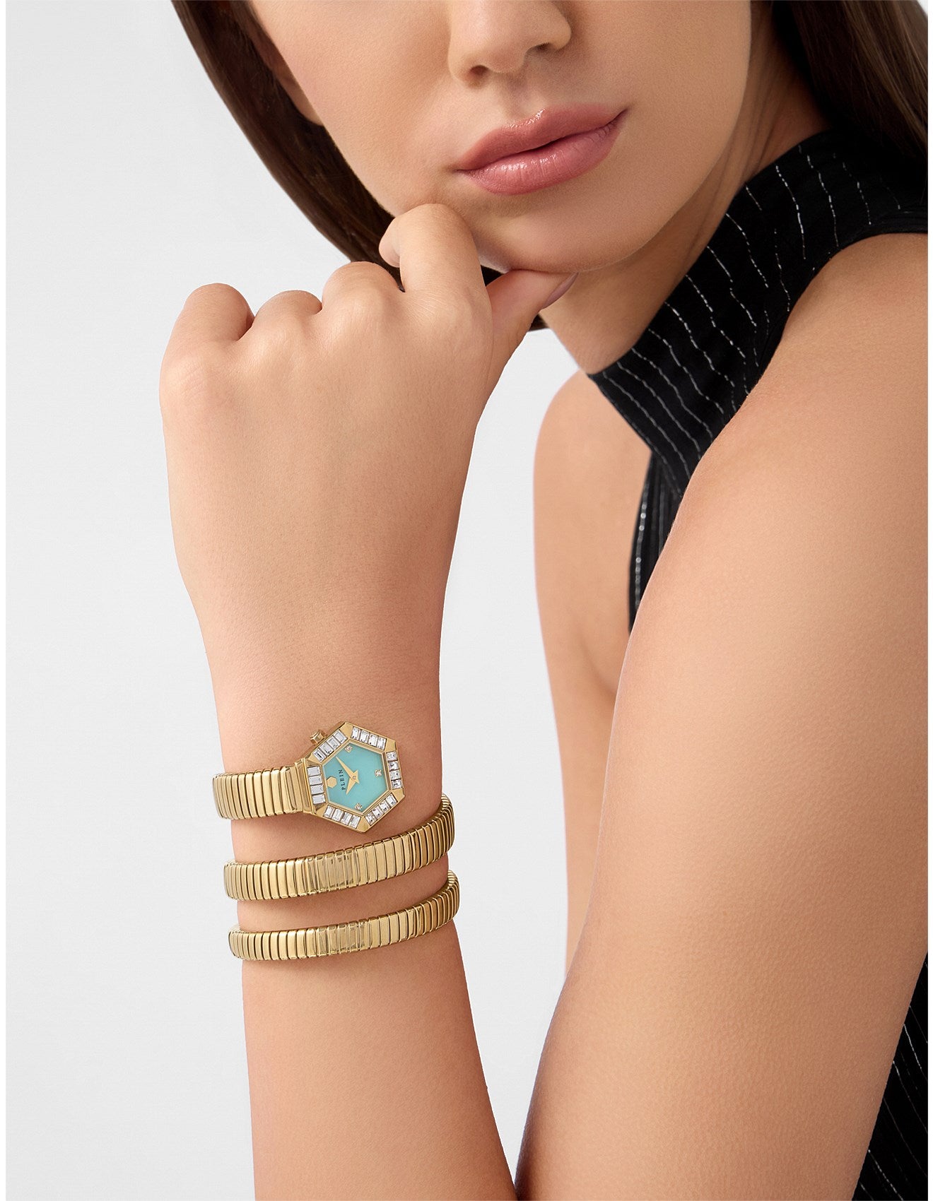 Дамски часовник Women’s bracellet watch Philipp Plein Snake Hexagon PWZAA0825 lifestyle view