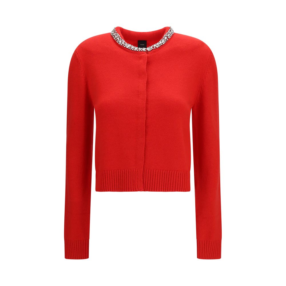 Дамска жилетка с мериносова вълна Women’s cardigan Pinko Colonia 107275A3GIR29 Red front view