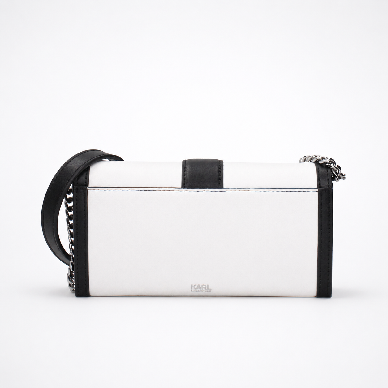 Дамска клъч чанта Women’s clutch bag Karl Lagerfeld BSW32001101 White and Black back view