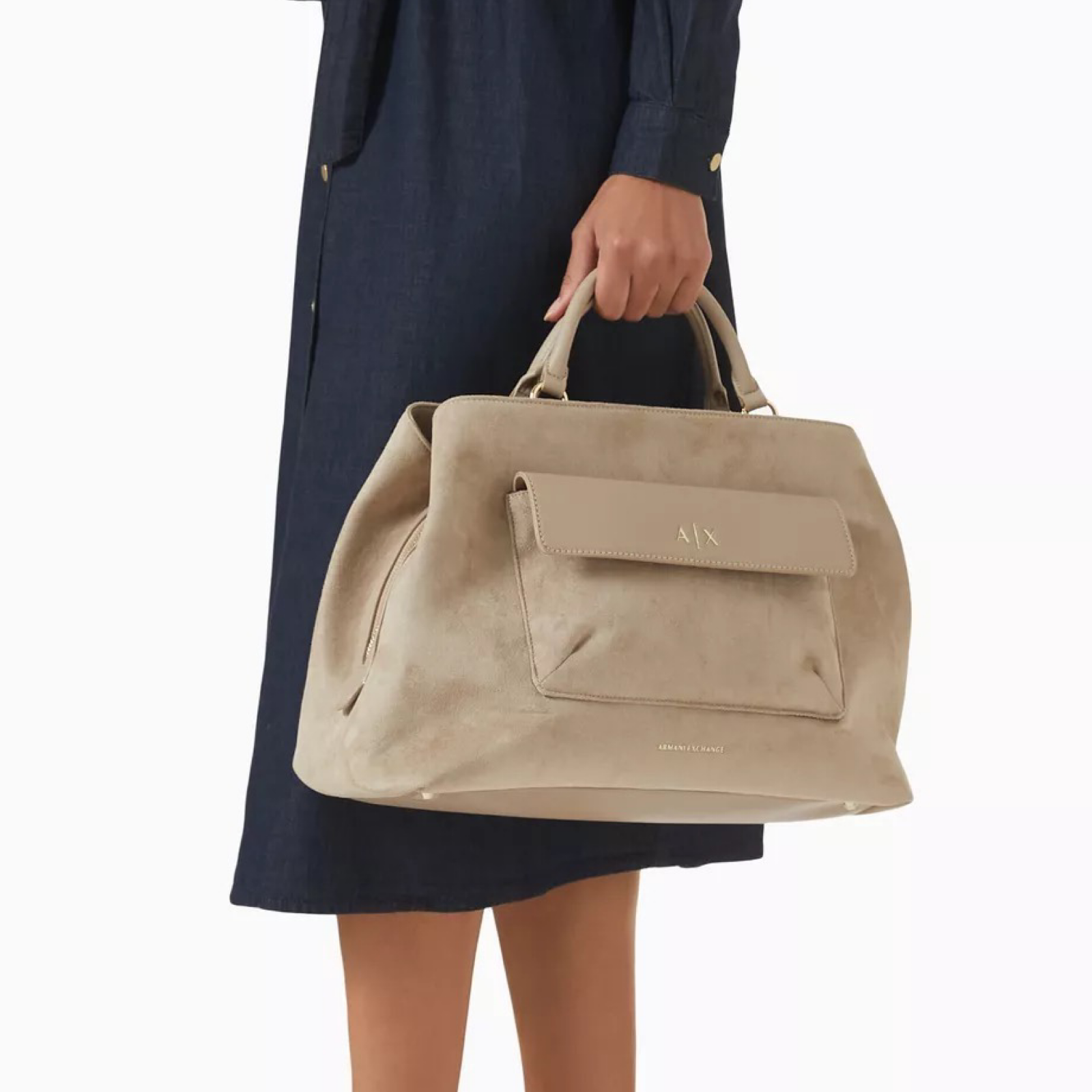 Дамска чанта за ръка Women’s handbag Armani Exchange XW001545 AF22630 U6223 Beige lifestyle view