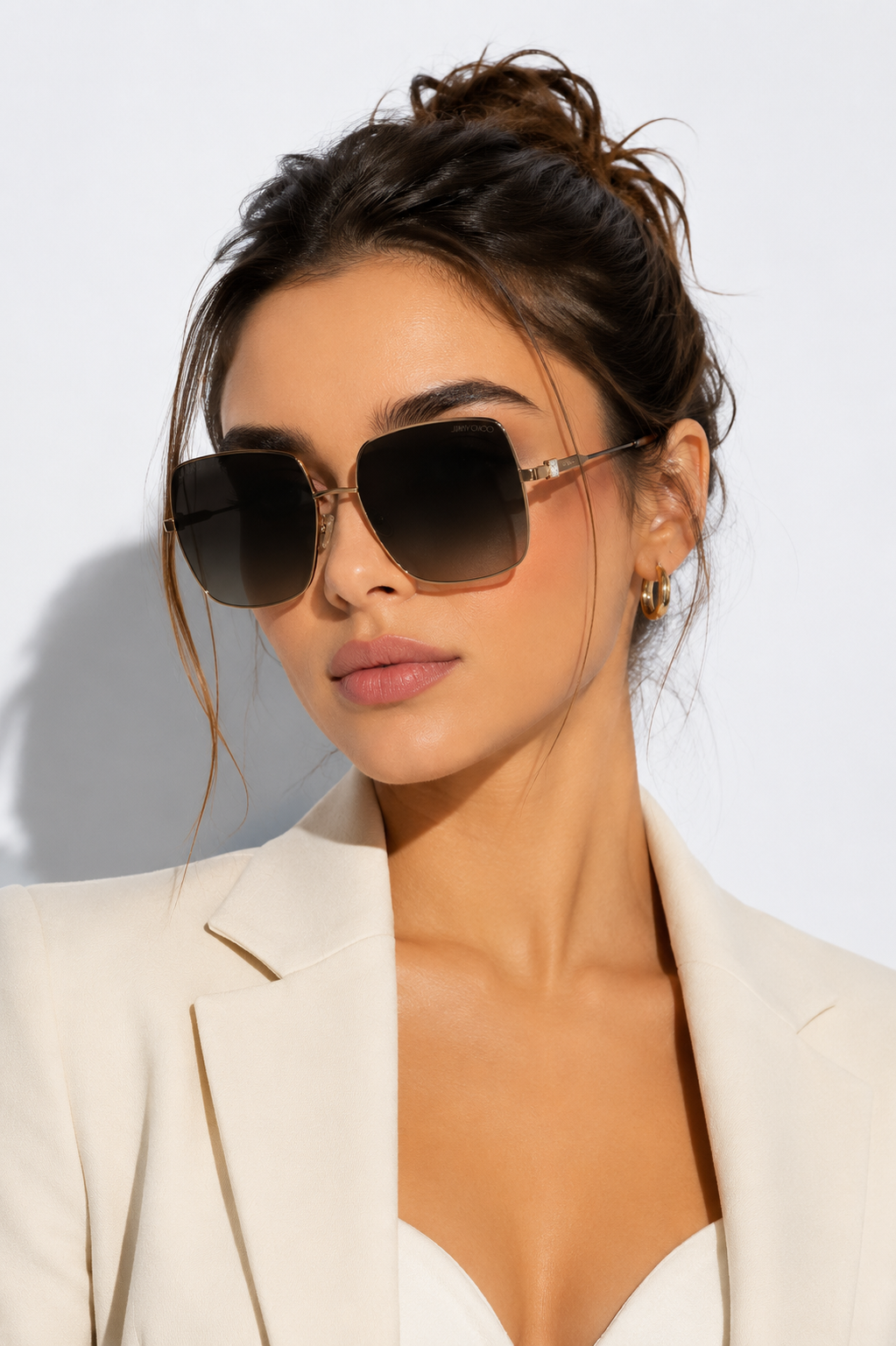 Дамски слънчеви очила Women’s metal sunglasses JIMMY CHOO LILI-S-J7D Brown lifestyle view