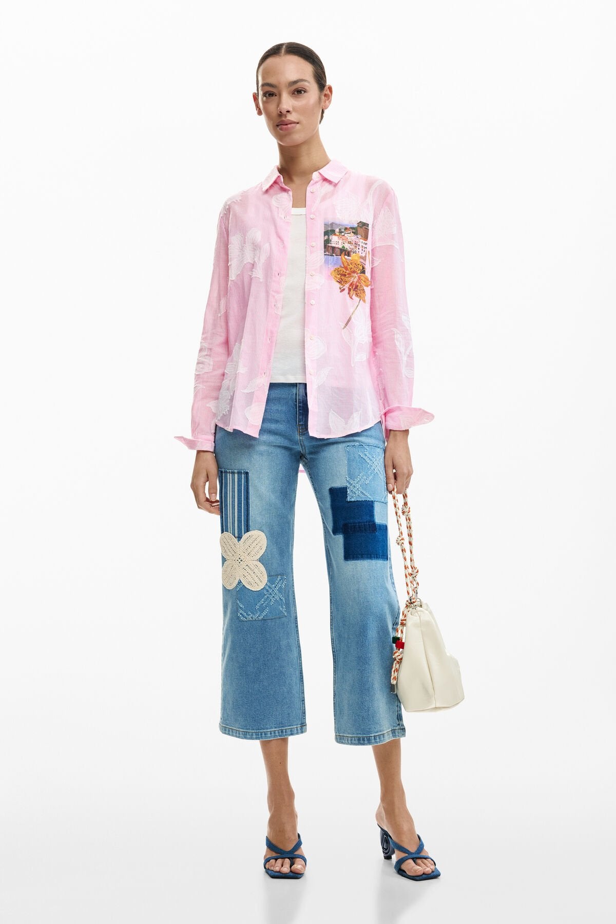 Дамска риза Women’s postcard shirt Desigual
26SWCW12 3049 Pink head to toe view