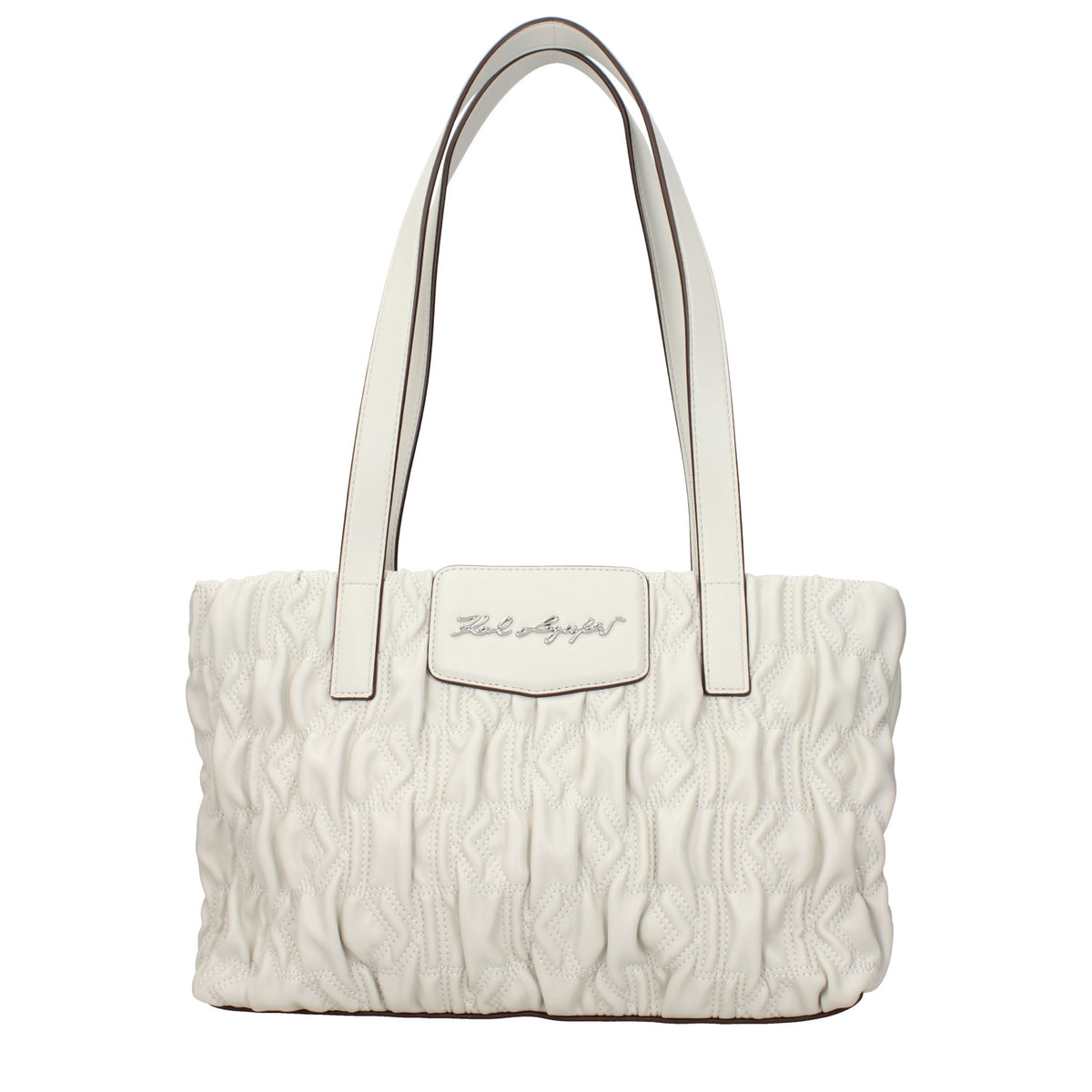 Дамска чанта Women’s shoulder bag Karl Lagerfeld K/Signature Kuilt BSW300282GL Off White front view