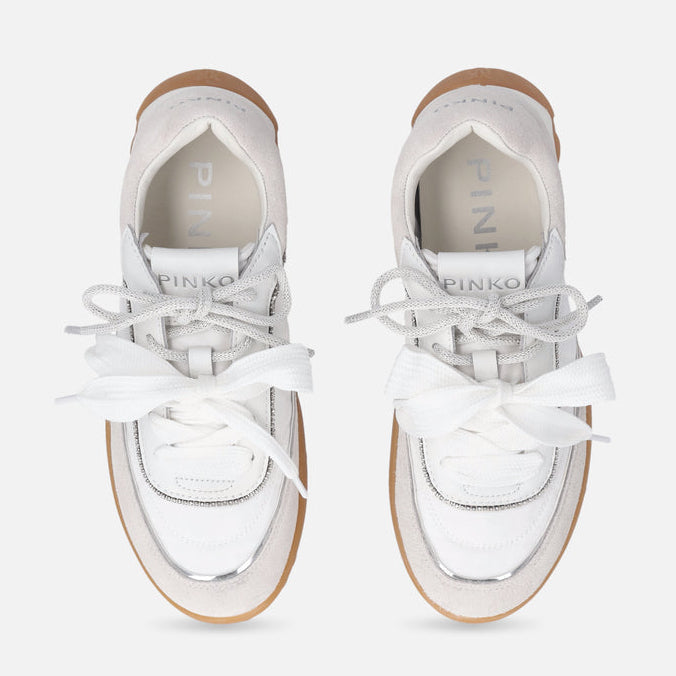 Дамски кецове Women’s sneakers with double laces Pinko Gea 02 SS0177P023Z1B White top view