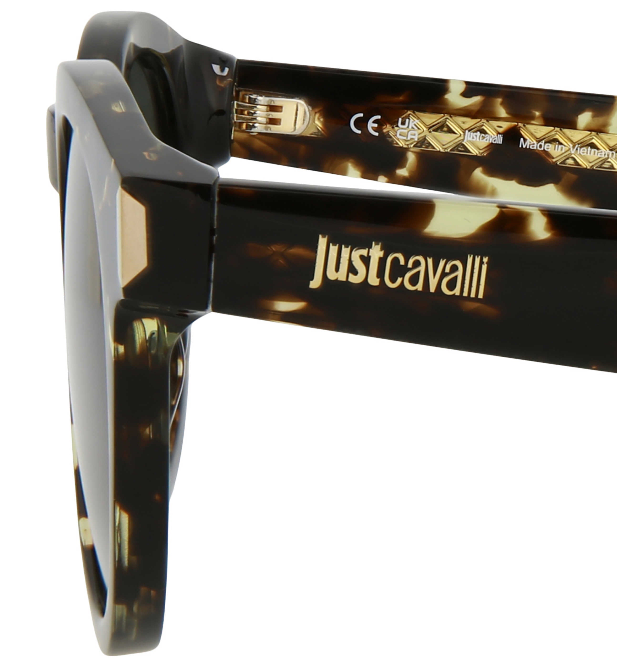 Дамски слънчеви очила Women’s sunglasses Just Cavalli SJC025 0780 Dark Havana Tortoise logo view