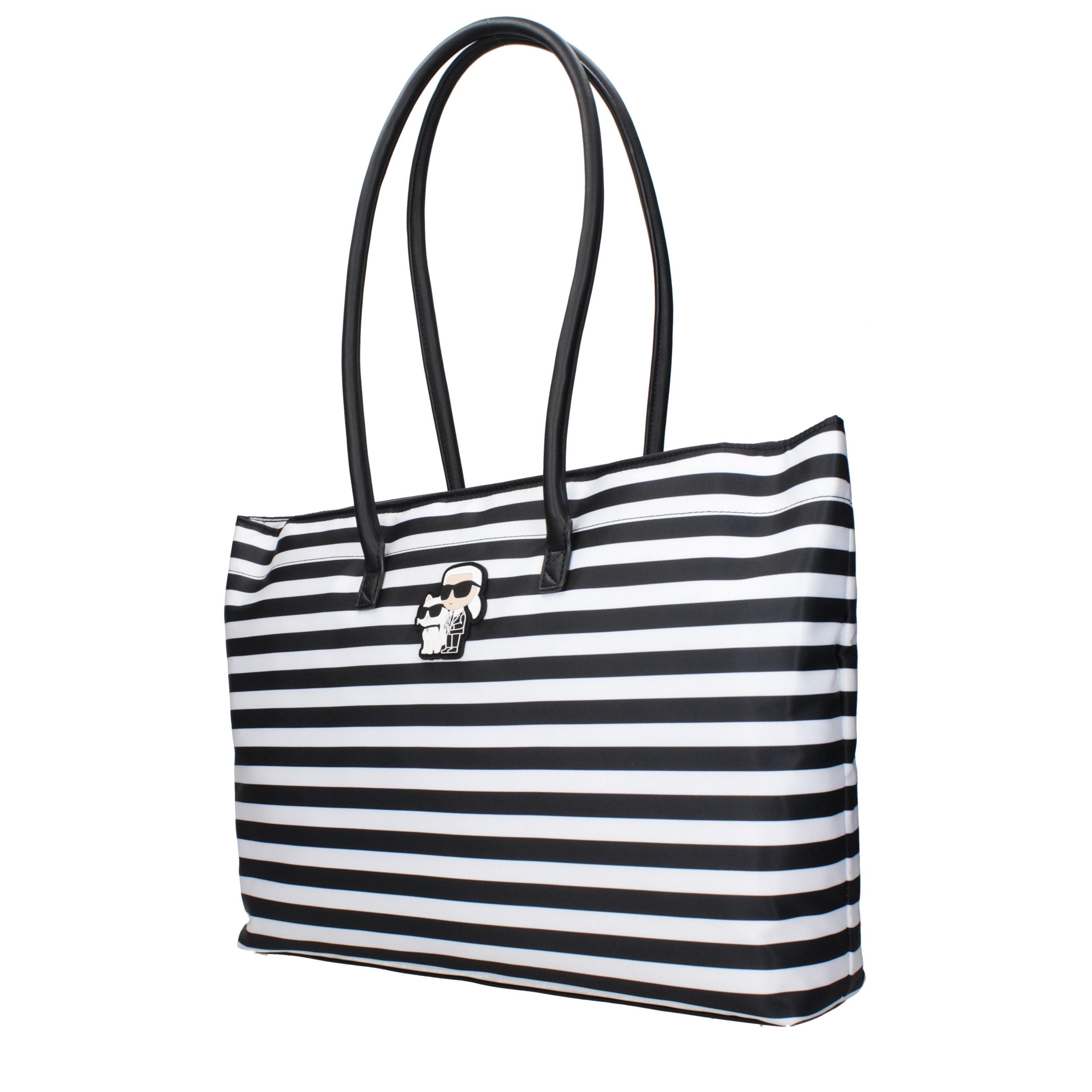 Дамска чанта Women’s tote bag Karl Lagerfeld K/Ikonik BSW30043A04 White and Black angled view