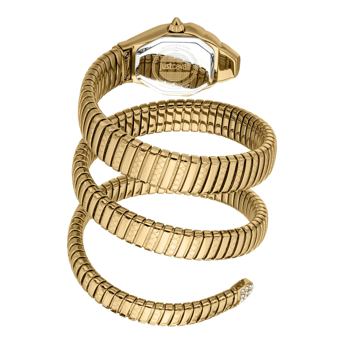 Дамски часовник Women’s watch Just Cavalli Signature Snake Ambra JC1L370M0035 Yellow Gold / Green back view