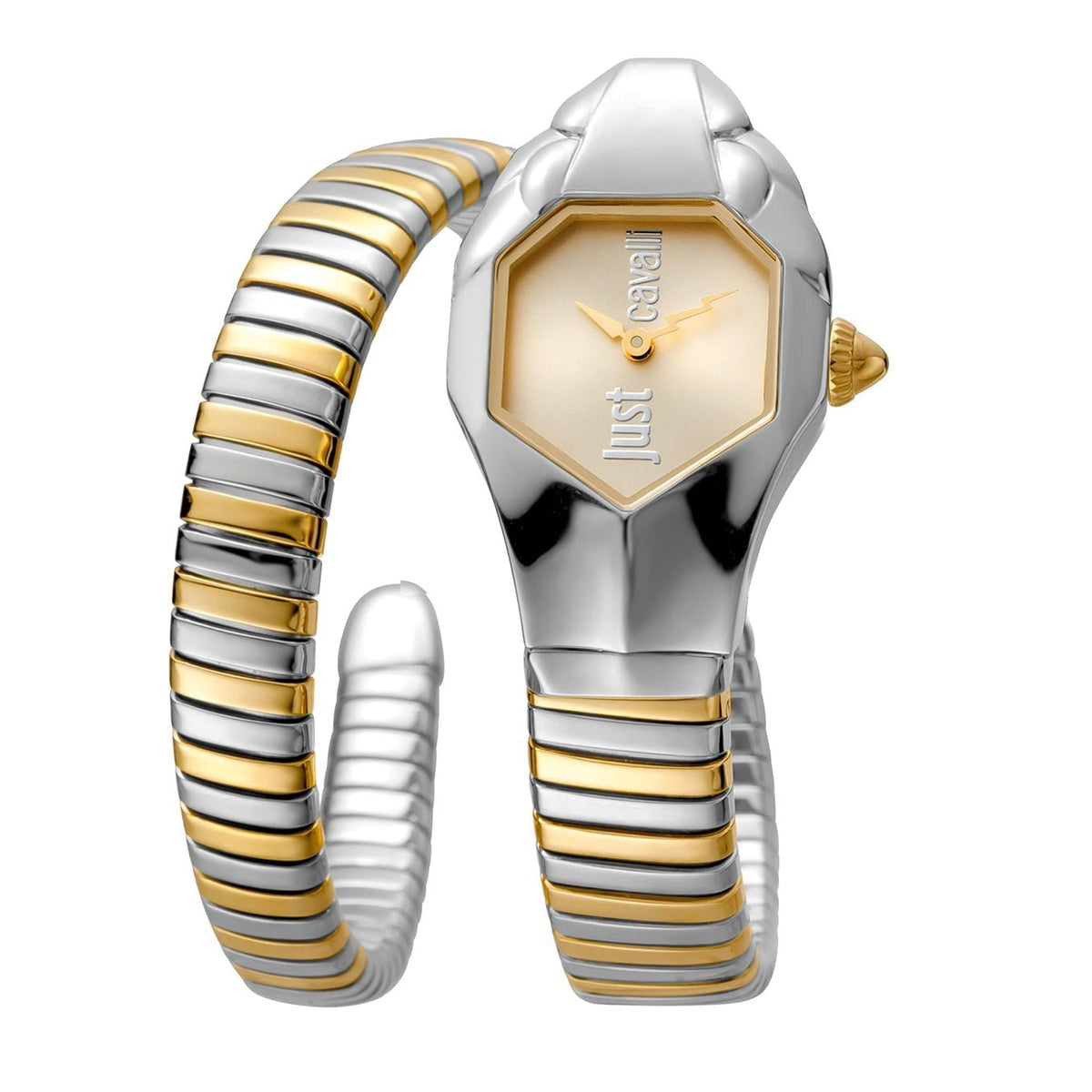 Дамски часовник Women’s watch Just Cavalli Signature Snake Glam DNA JC1L001M0035 Two Tones Yellow Gold Silver