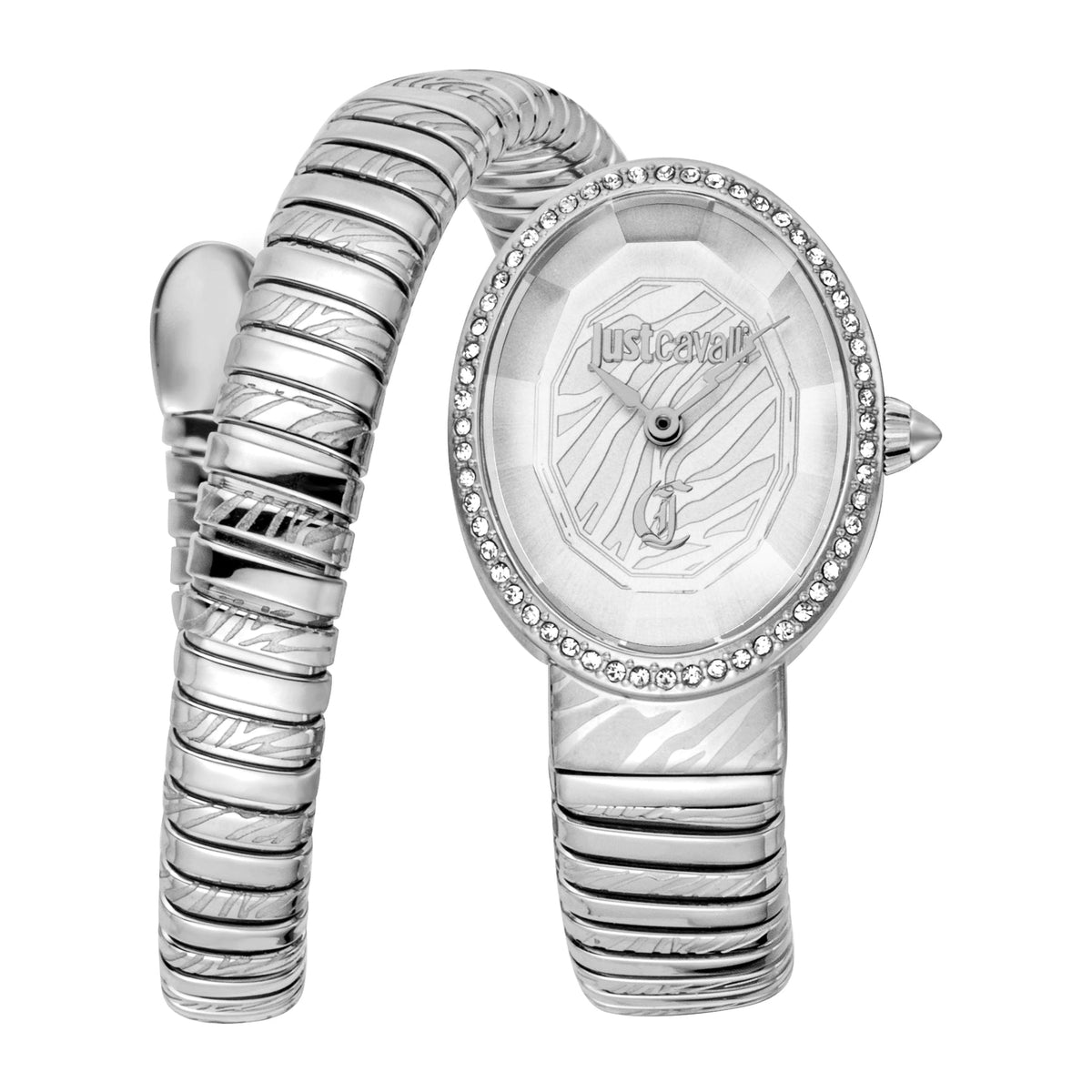 Дамски часовник Women’s watch Just Cavalli Signature Snake Velina JC1L353M0015 Silver Gray