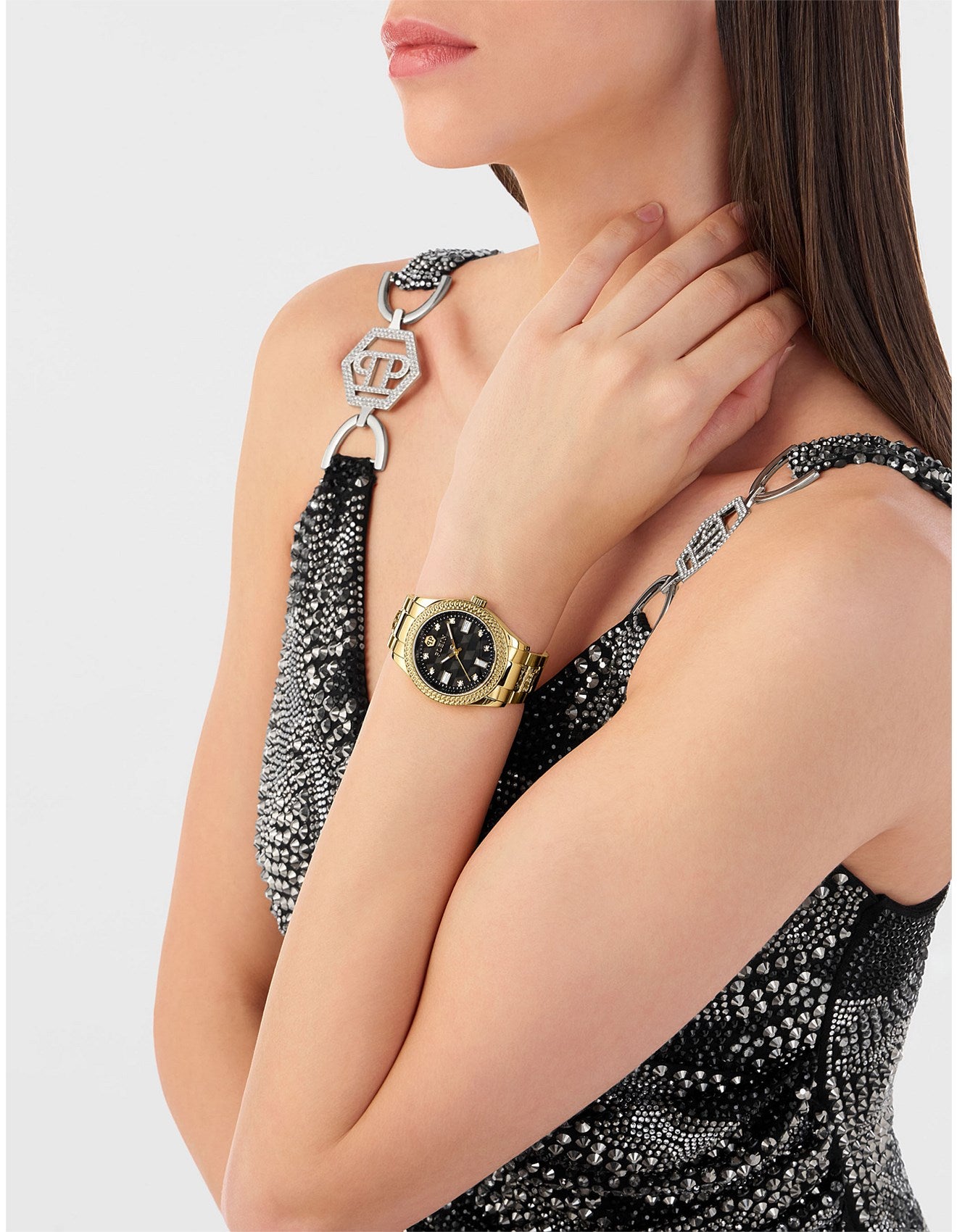 Дамски часовник Women’s watch Philipp Plein Queen PWCDA0624 Golden lifestyle view