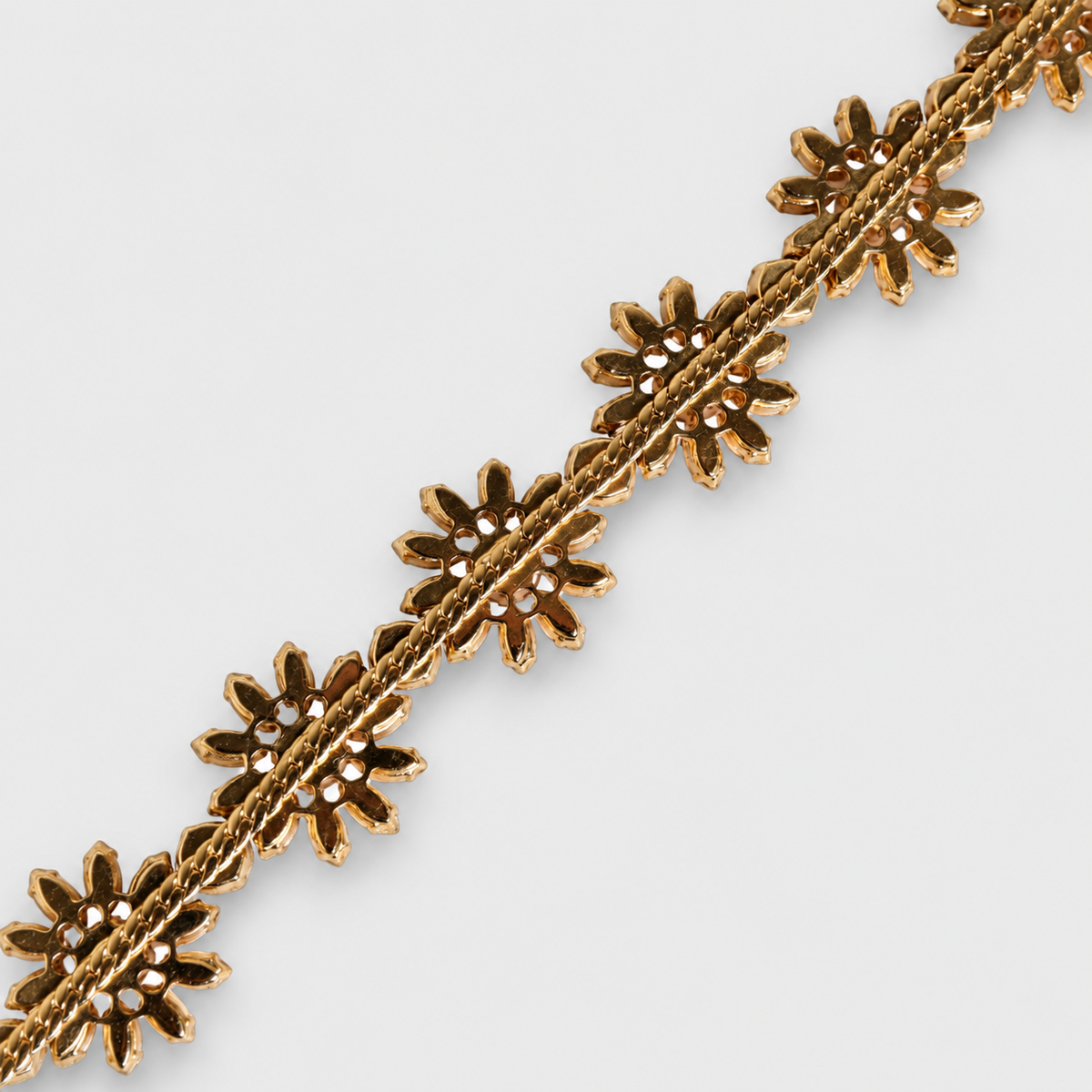Dolce & Gabbana Red Leather Daisy Crystal Embellished Waist Belt - studio view 7