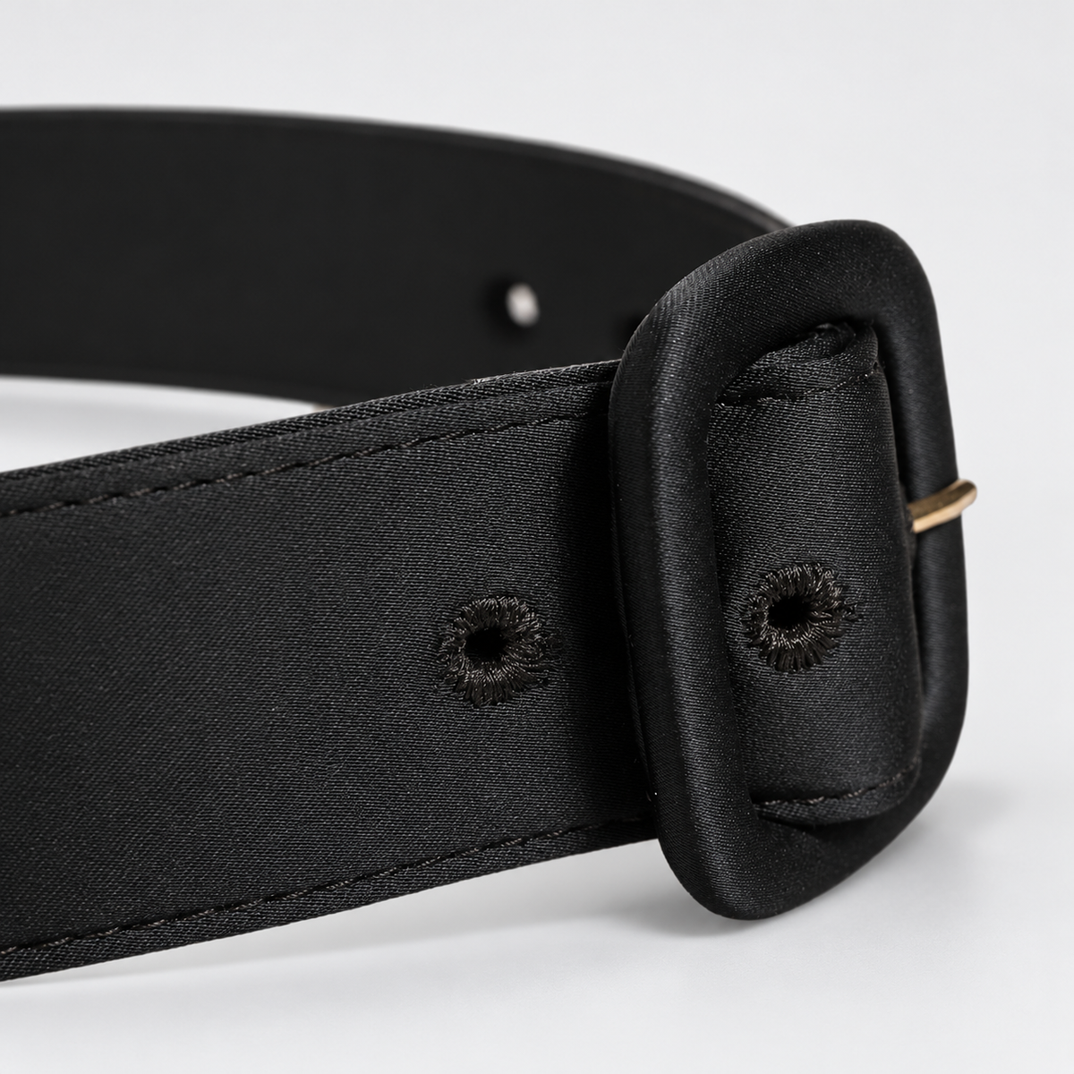 Dolce & Gabbana Black Wide Fabric Covered Buckle Waist Belt - BE1623 AQ705 - studio view 4
