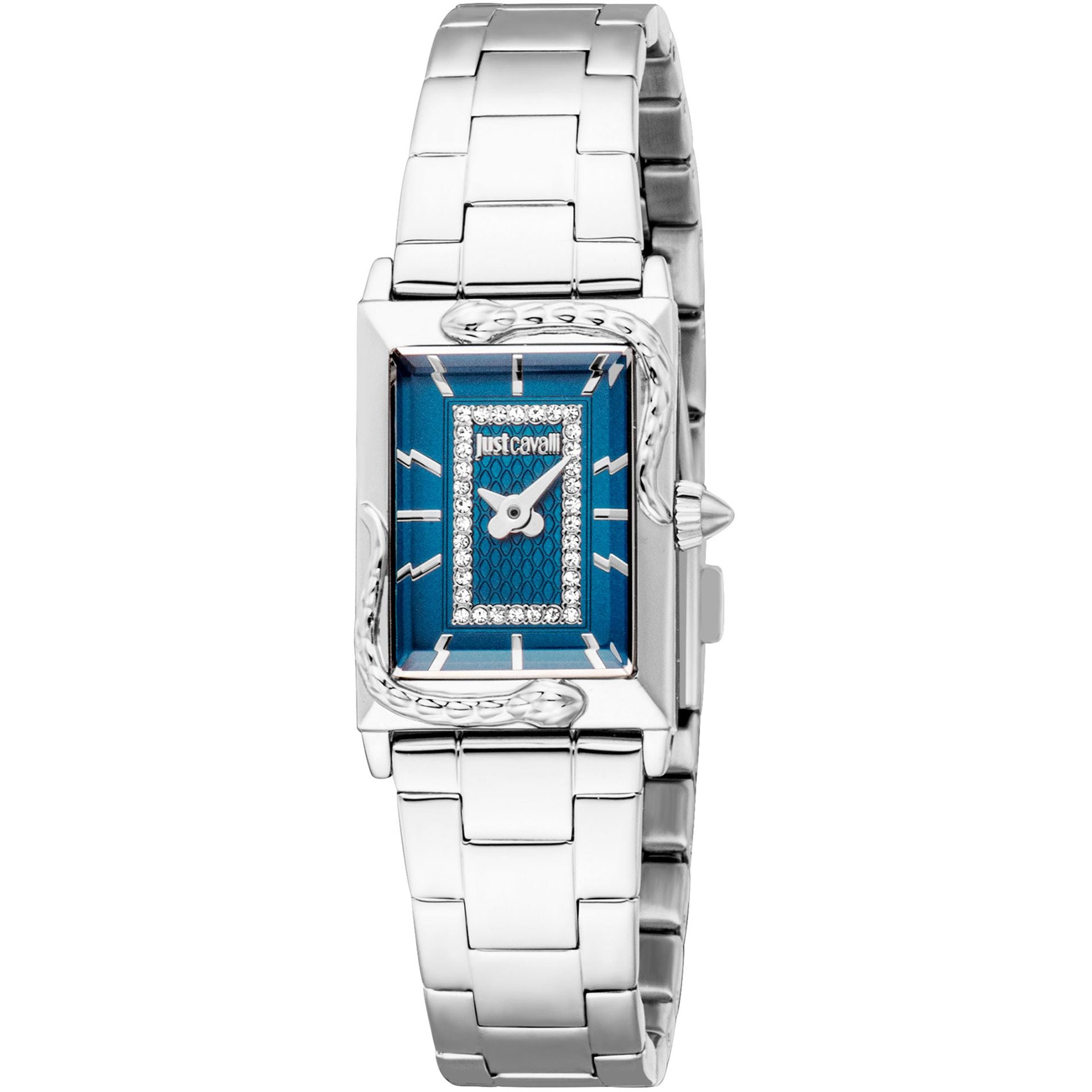 Дамски часовник Women’s watch Just Cavalli Animalier Dolcezza Snake JC1L364M0055 Silver/Blue