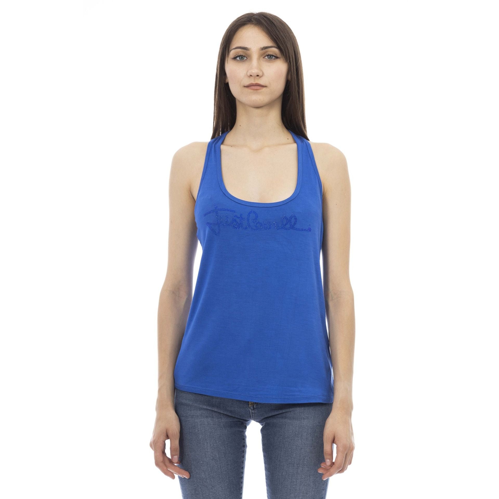 Дамски потник топ Women’s top Just Cavalli Beachwear D40151GRBC PRUSSIA Blue front view