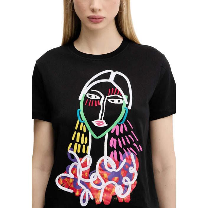 Дамска черна тениска Desigual 25SWTKA9