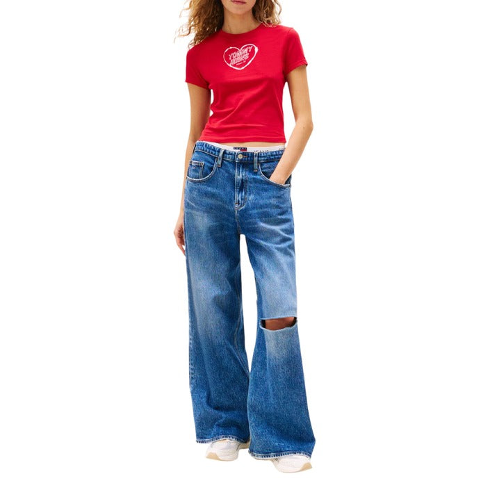Дамска червена тениска Tommy Hilfiger Jeans DW0DW21390 Front View