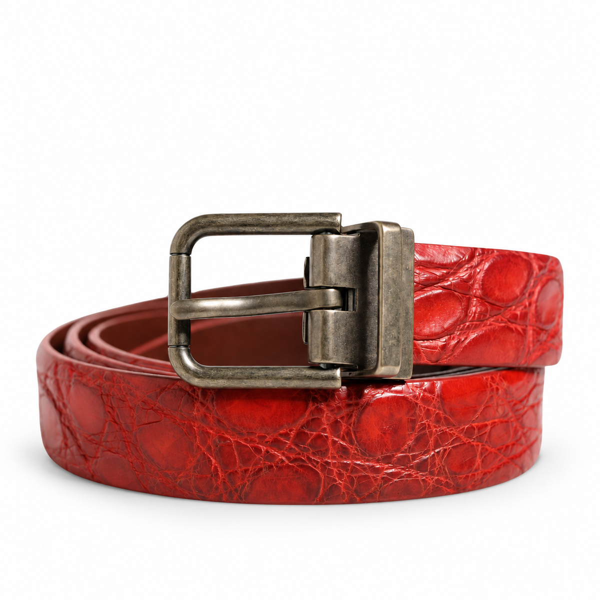 Men's belt Dolce & Gabbana SKU: BC3614 B284S - front coiled view