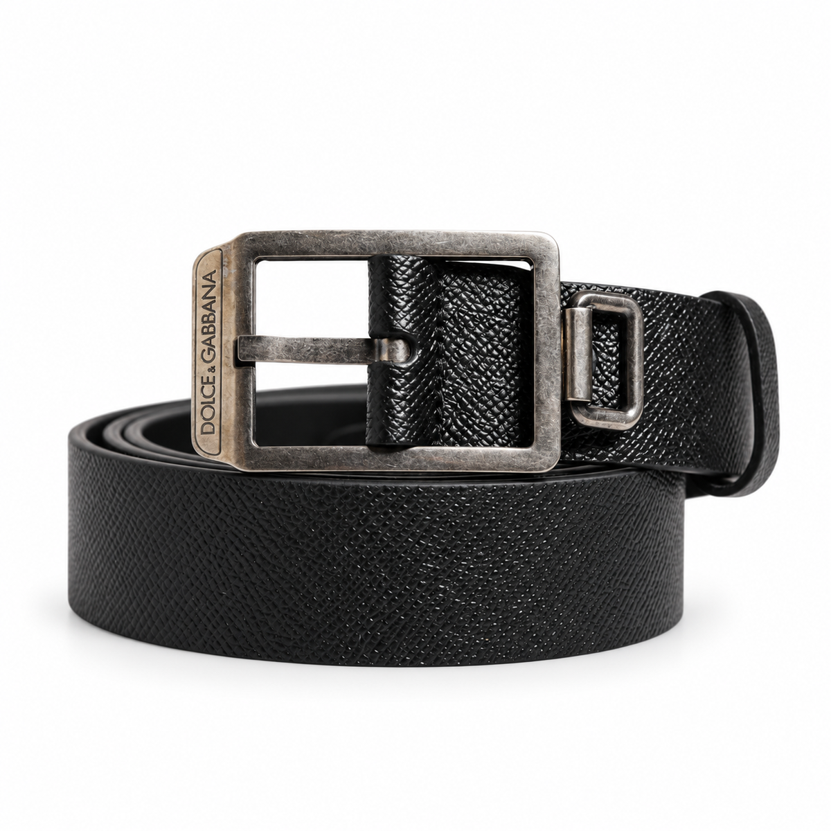Men's belt Dolce & Gabbana SKU: BC4590 B5788 - front coiled view