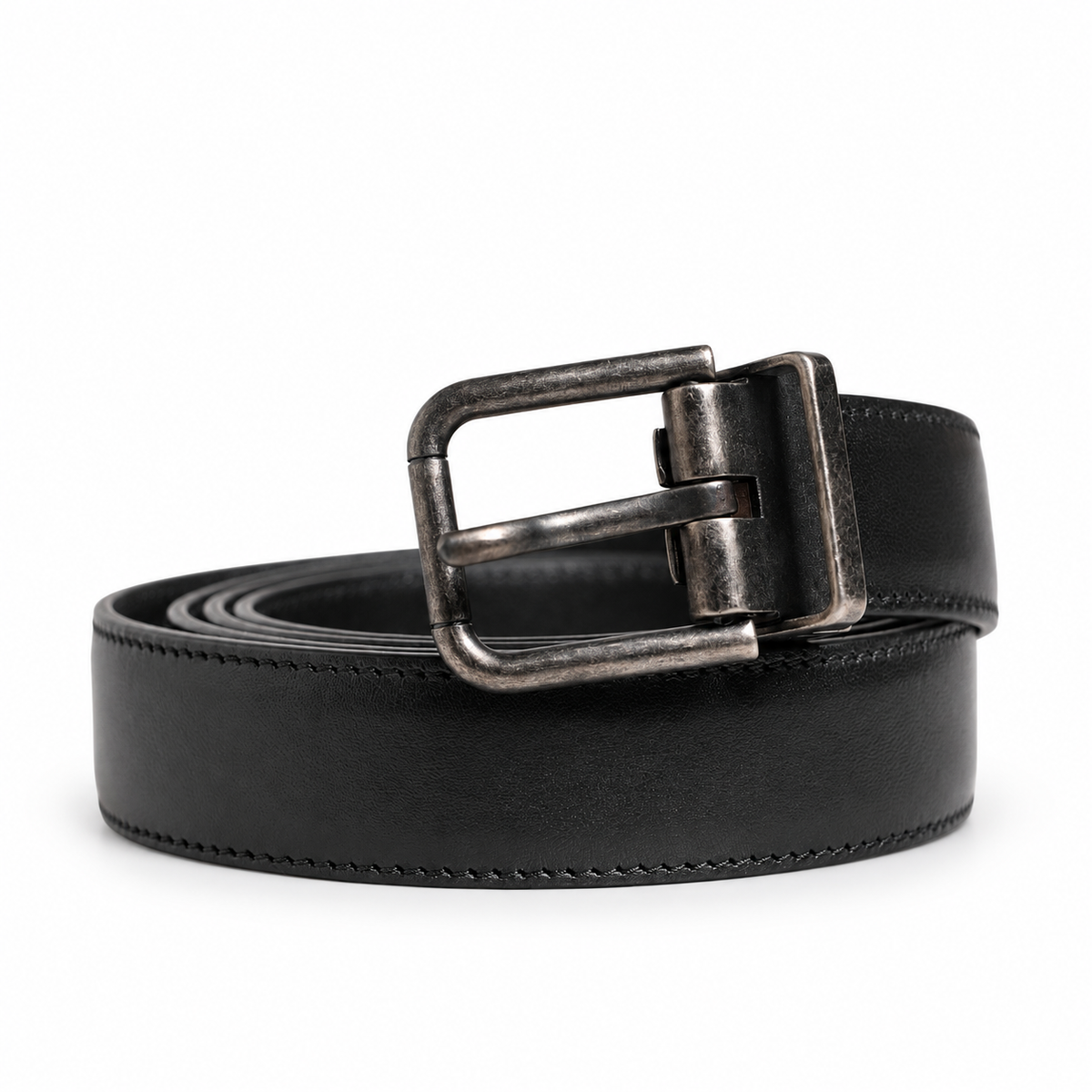 Men's belt Dolce & Gabbana SKU: BC3614 AC465 - front coiled view