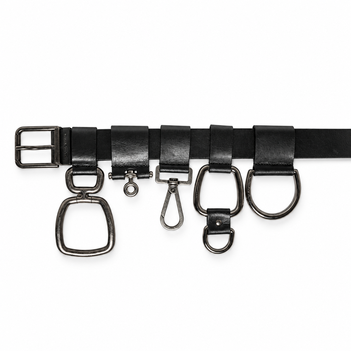 Men's belt Dolce & Gabbana SKU: BC4337 AA415 decorative hardware close up view