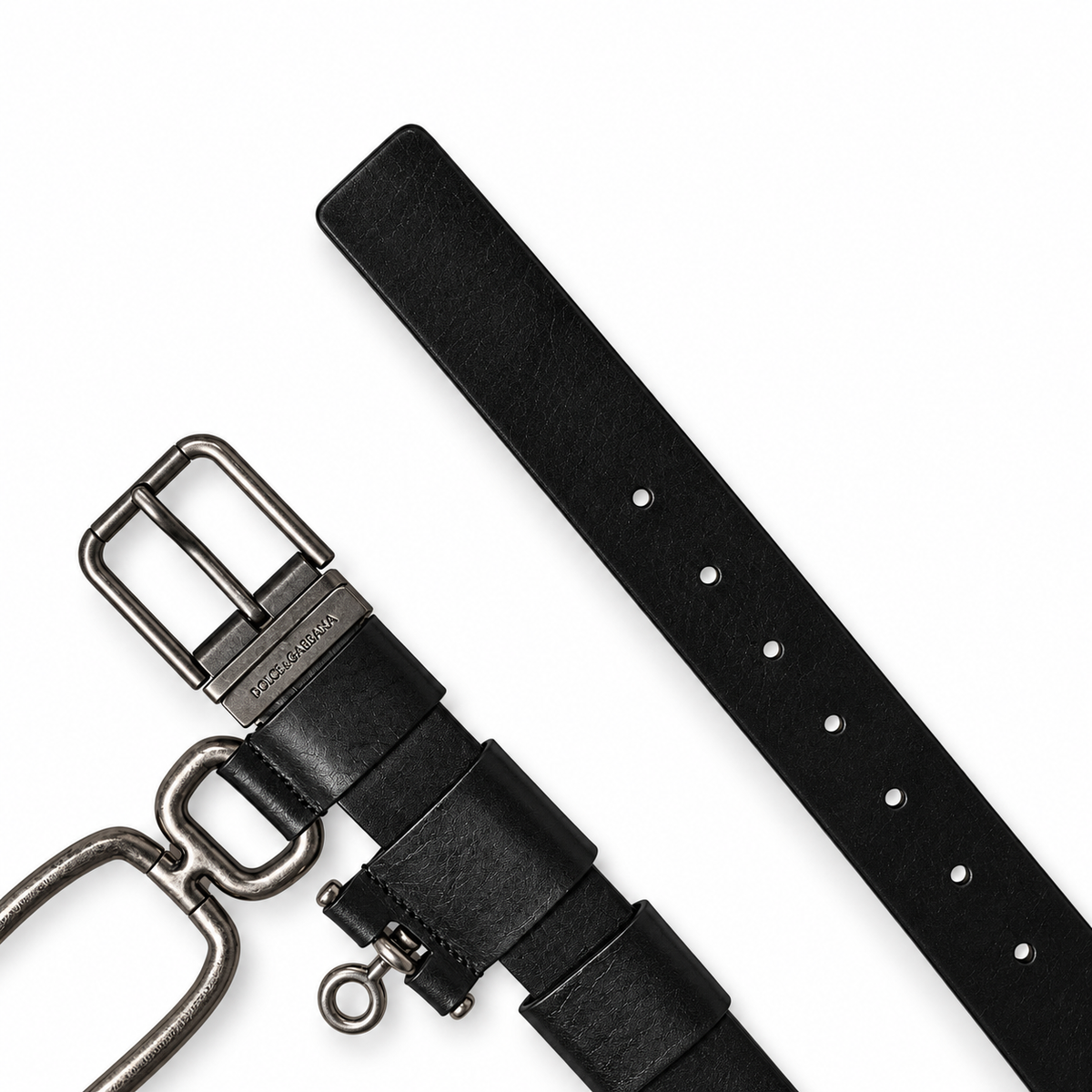 Men's belt Dolce & Gabbana SKU: BC4337 AA415 top view of buckle and tip