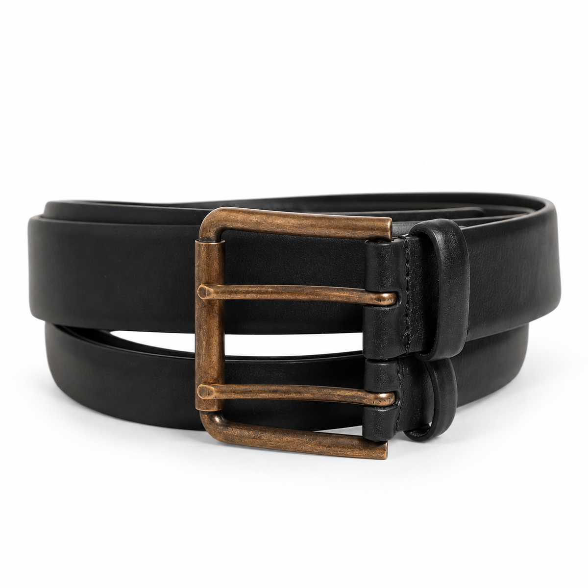 Dolce & Gabbana Black Double Strap Leather Brass Buckle Belt - BC4529 AX622 - view 1