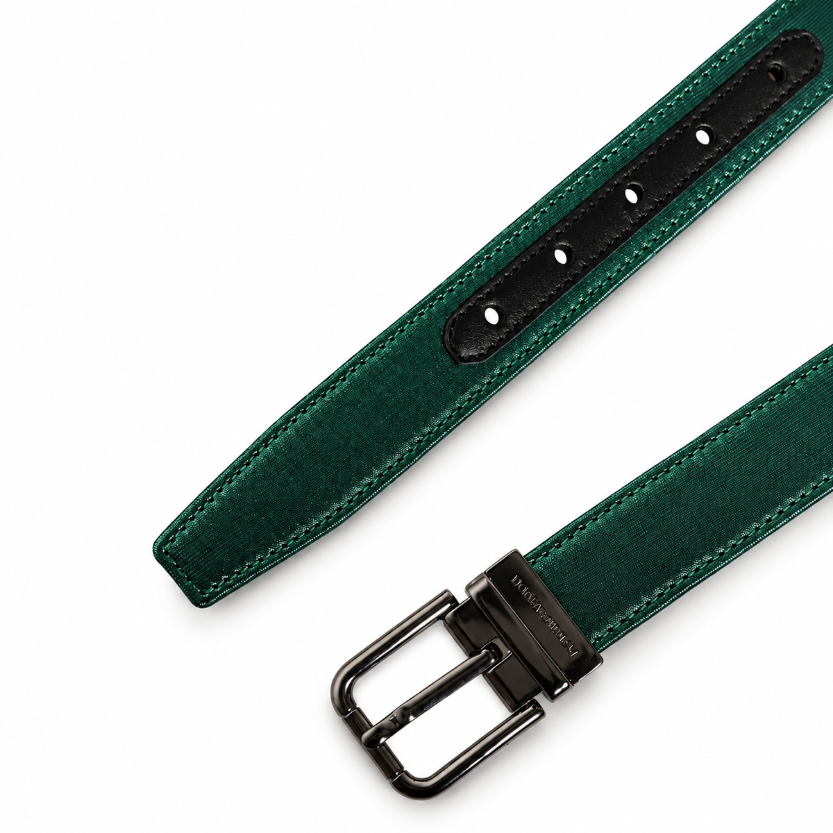 Men's belt Dolce & Gabbana SKU: BC4337 AX447 top view of buckle and belt tip