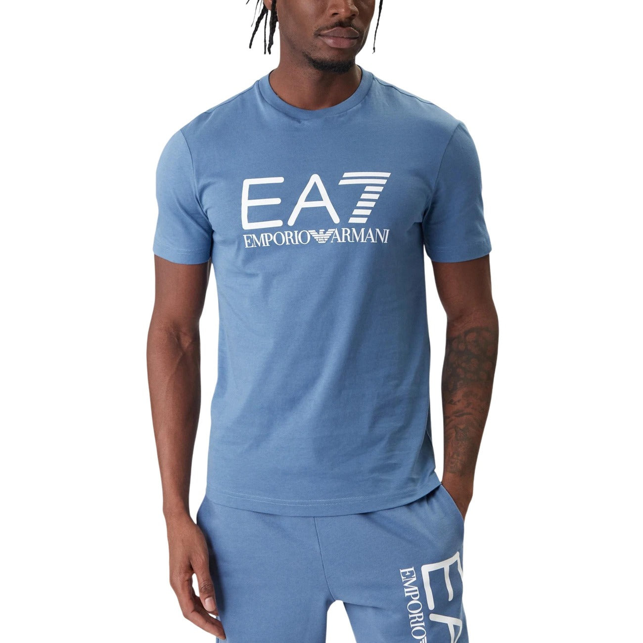 Мъжка синя тениска EA7 Emporio Armani Men T-shirt 7M001412 AF22264 UB064 Front View