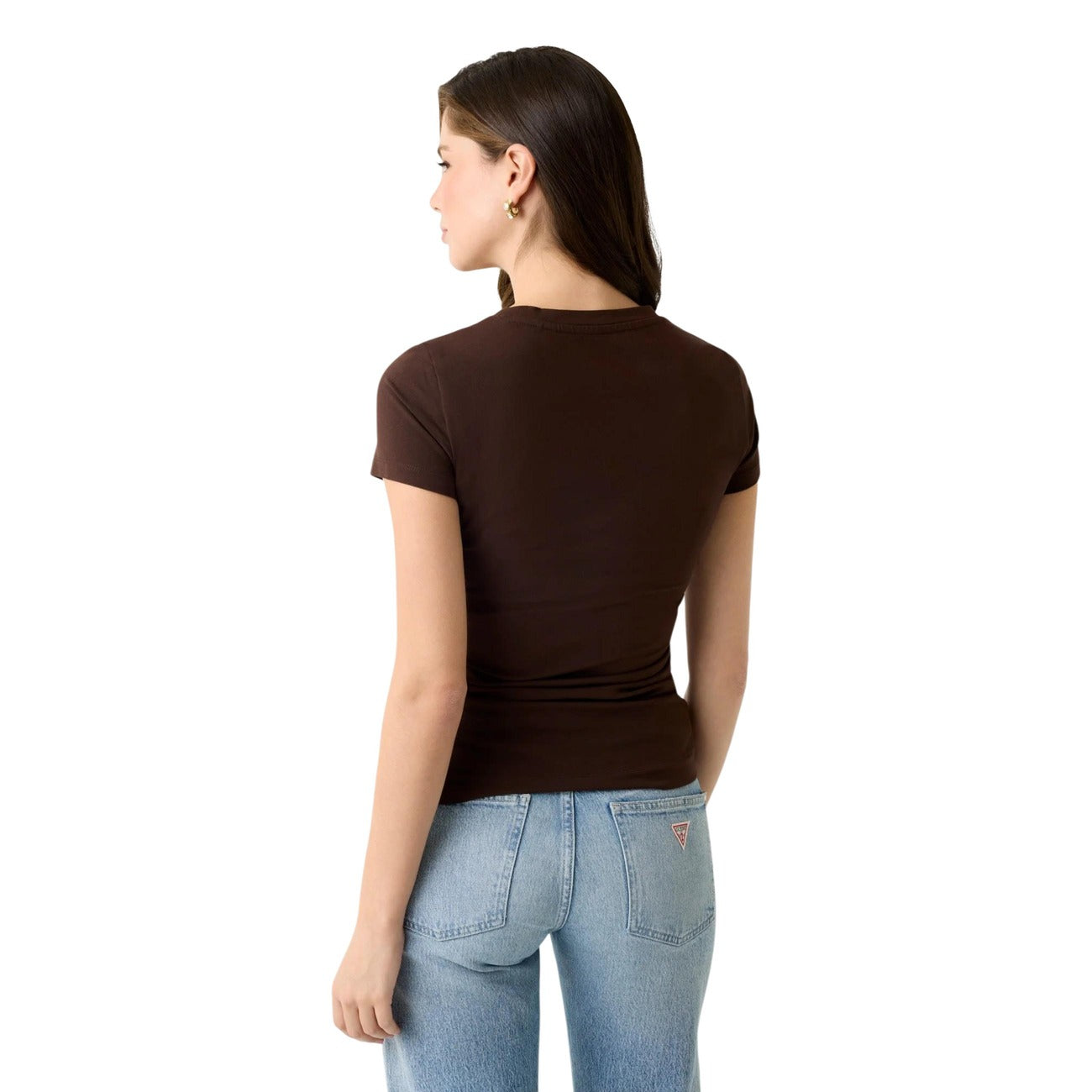Дамска кафява тениска Guess Women T-shirt W6GI19K3042 Back View