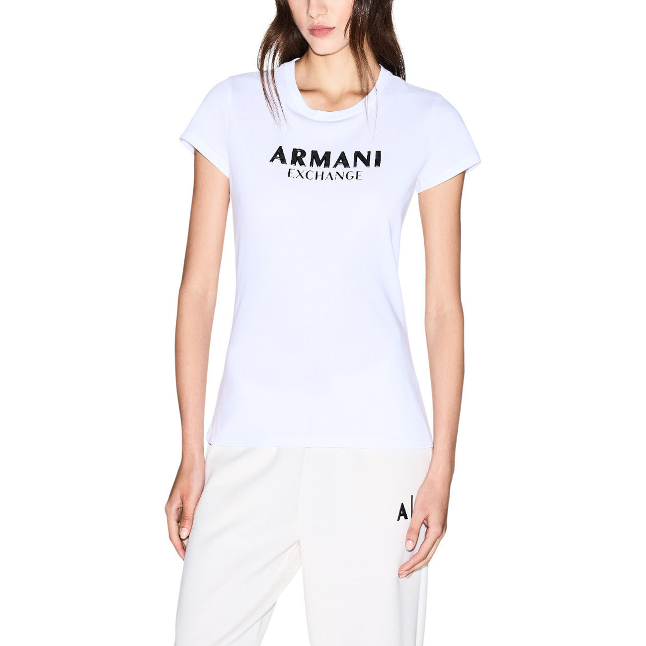Дамска бяла тениска Armanj Exchange Women T-shirt XW001388 AF10356 Front View