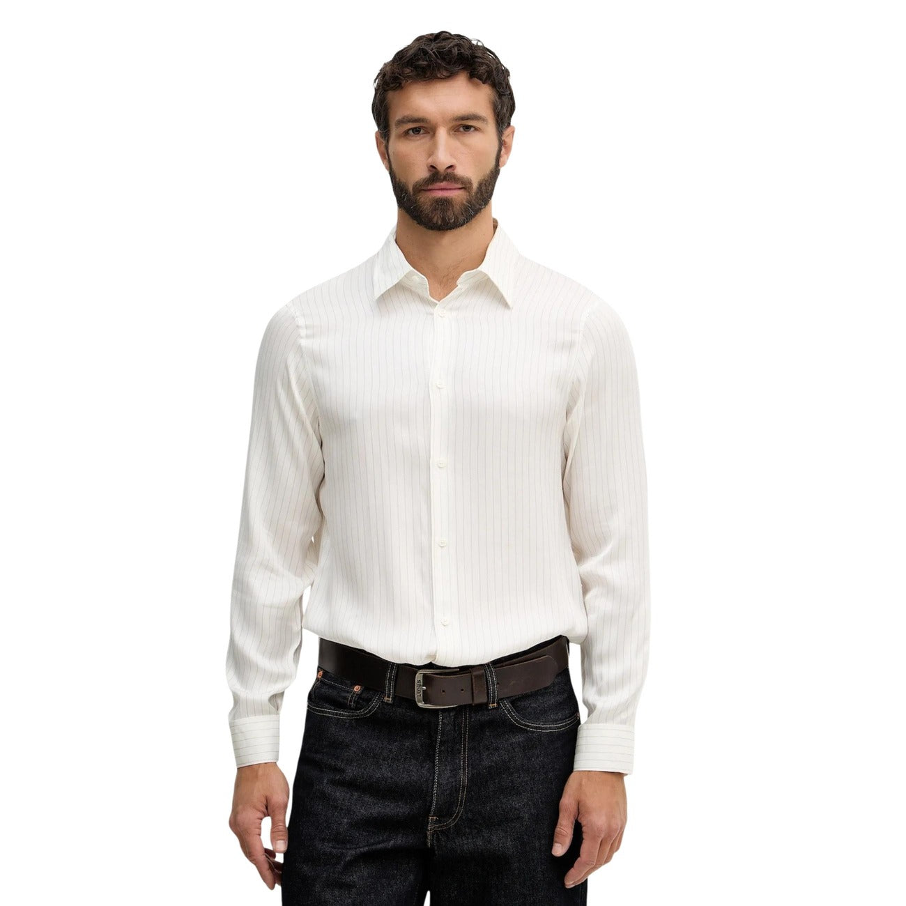 Мъжка бяла риза Armani Exchange Men Shirt XM001817 AF13235 F0148 Front View