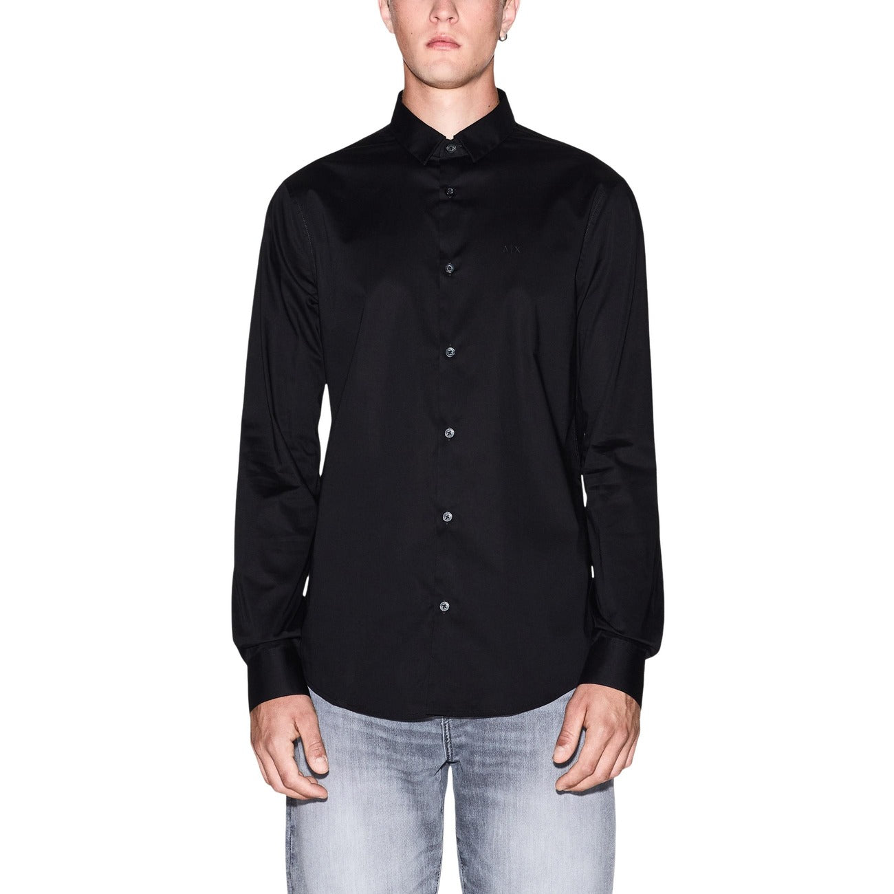 Мъжка черна риза Armani Exchange Men Shirt 8NZC31 ZN28Z 1200 Front View