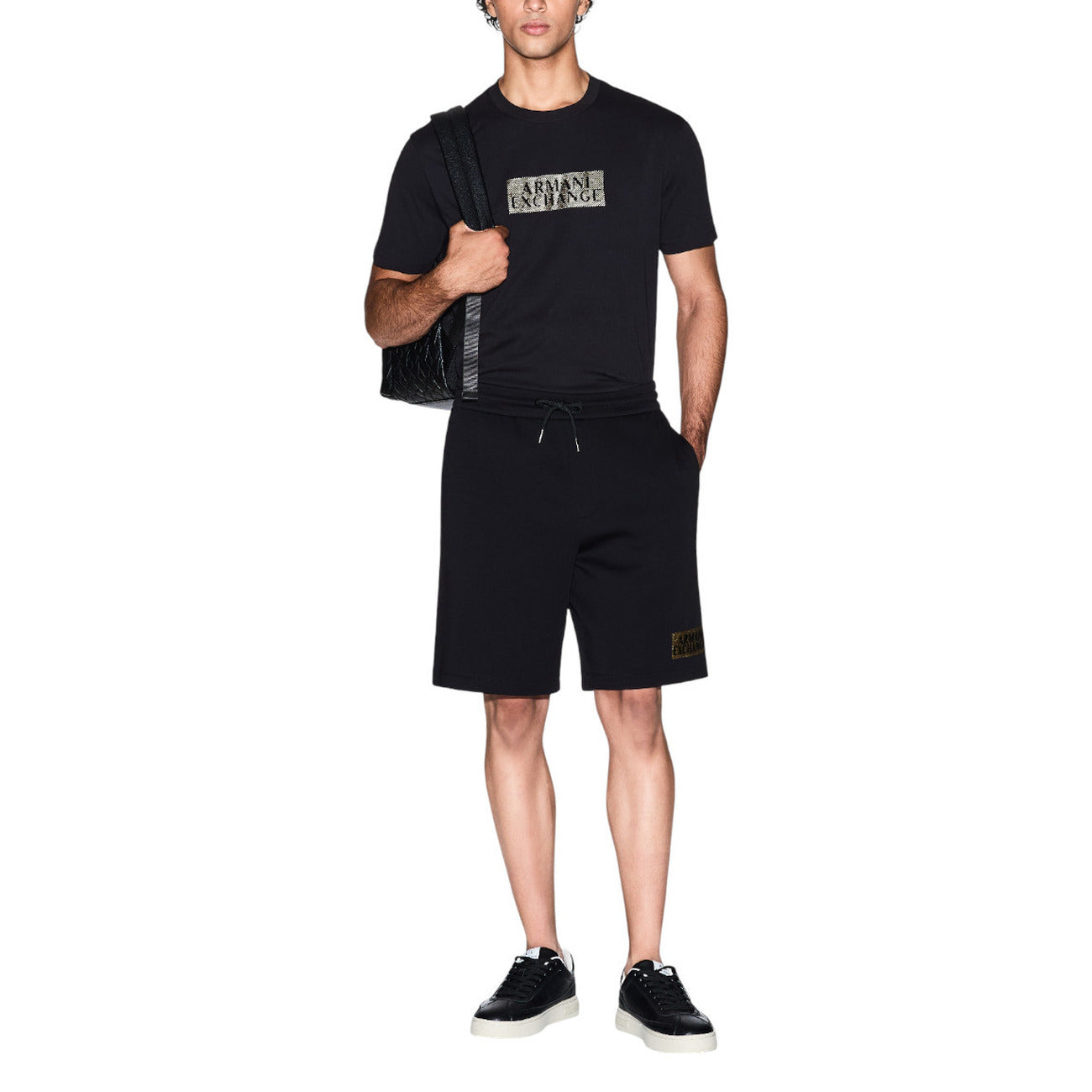 Мъжка черна тениска Armani Exchange Men T-shirt XM001911 AF10356 Front View