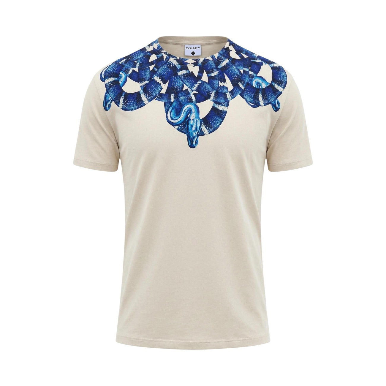 Мъжка бежова тениска County Of Milan Marcelo Burlon Men T-shirt S6CMMATH062 Front View